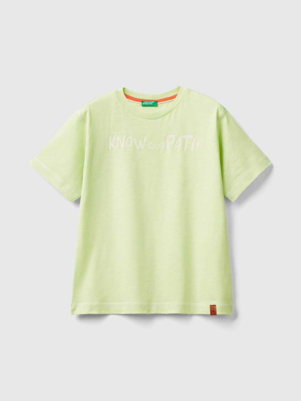 Benetton, T-shirt With Photo Print, Lime, Kids