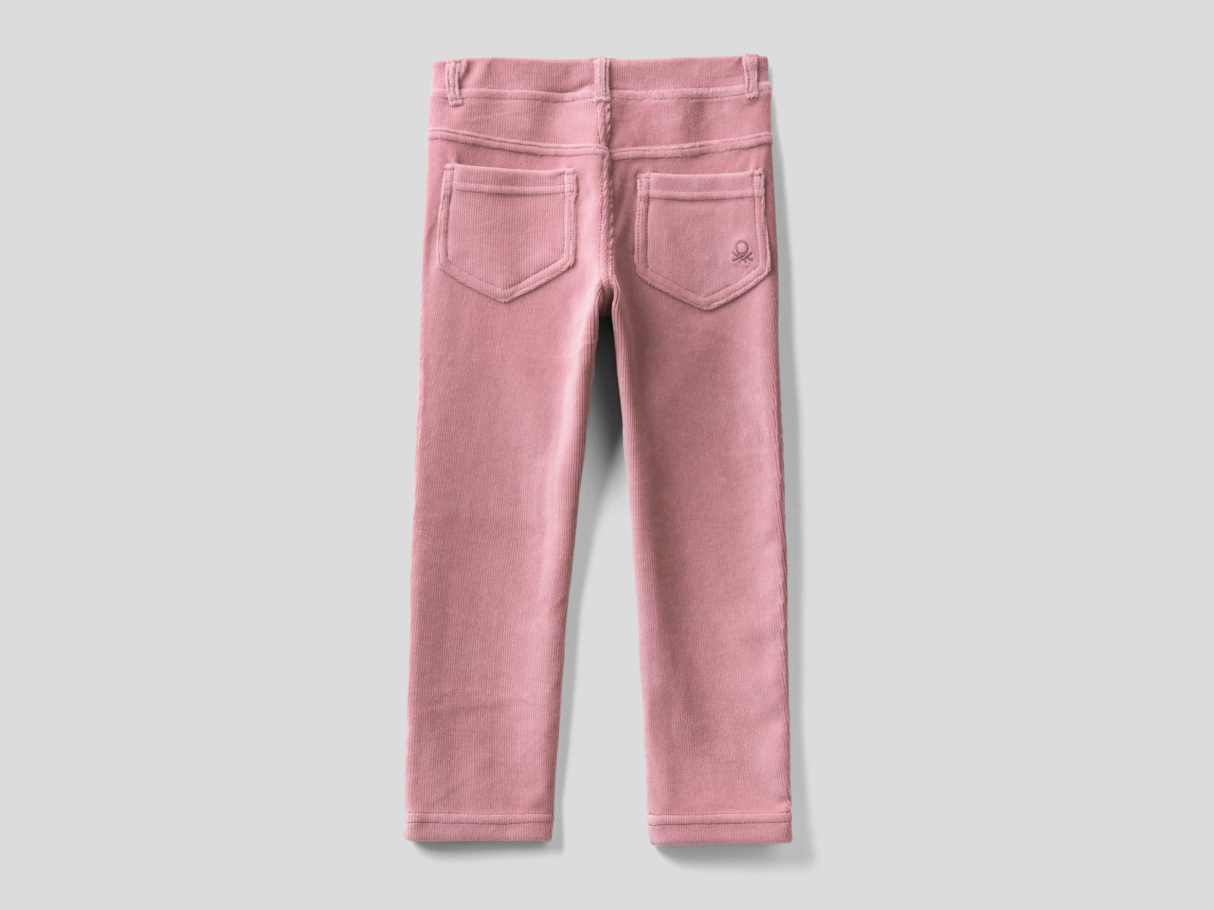 Benetton, Ribbed Chenille Trousers, Taglia 12-18, Soft Pink, Kids