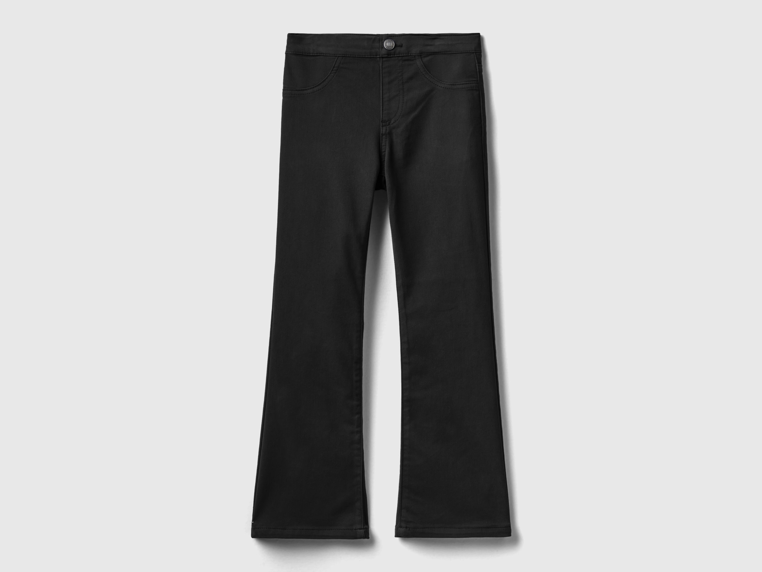 Benetton, Flared Stretch Trousers, size 3XL, Black, Kids