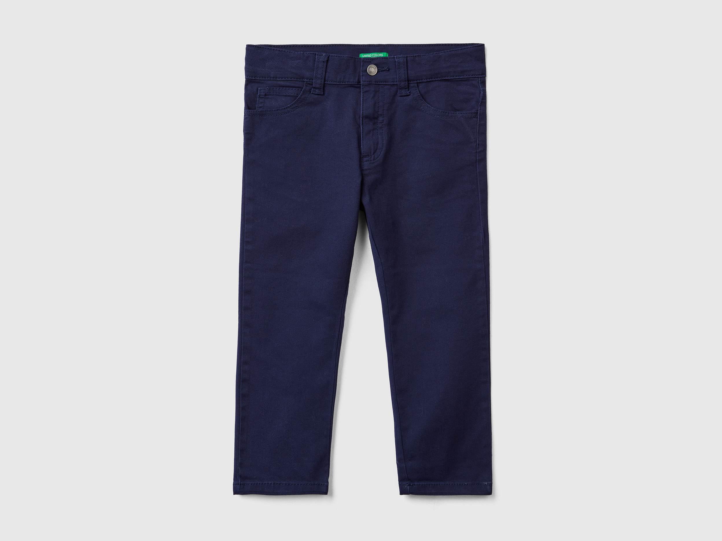 Benetton, Pantaloni Slim Fit Cinque Tasche, Blu Scuro, Bambini