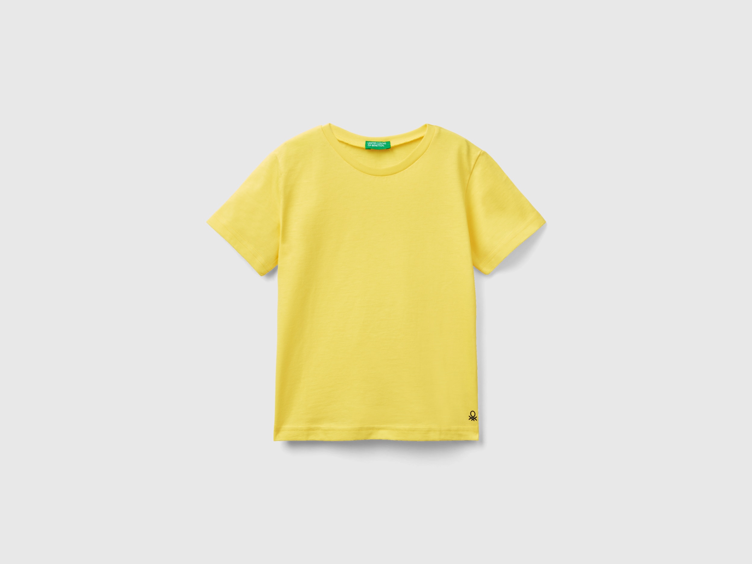 Benetton, T-shirt In Organic Cotton, size 5-6, Yellow, Kids