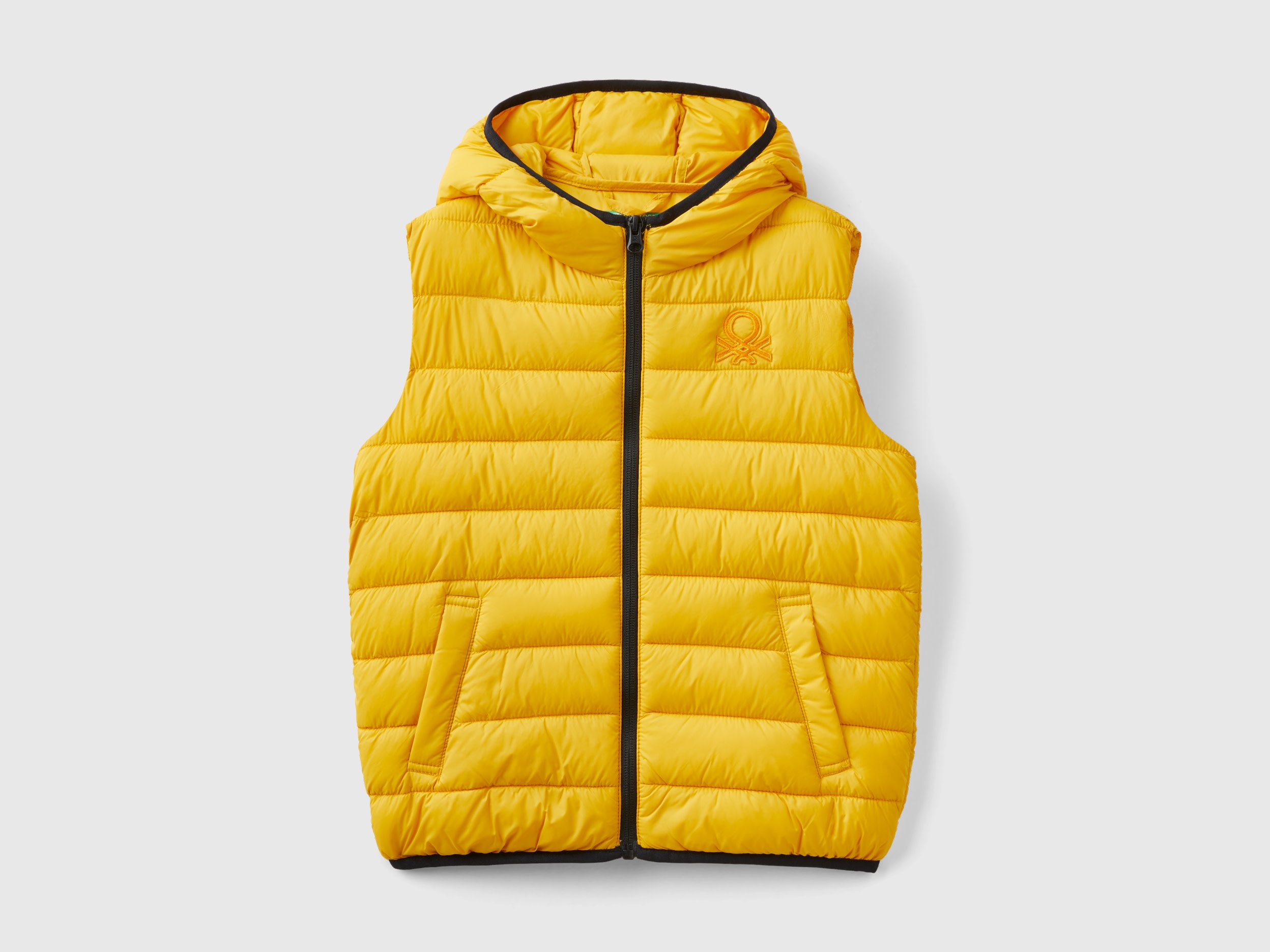 Benetton, Padded Jacket With Hood, size L, Yellow, Kids