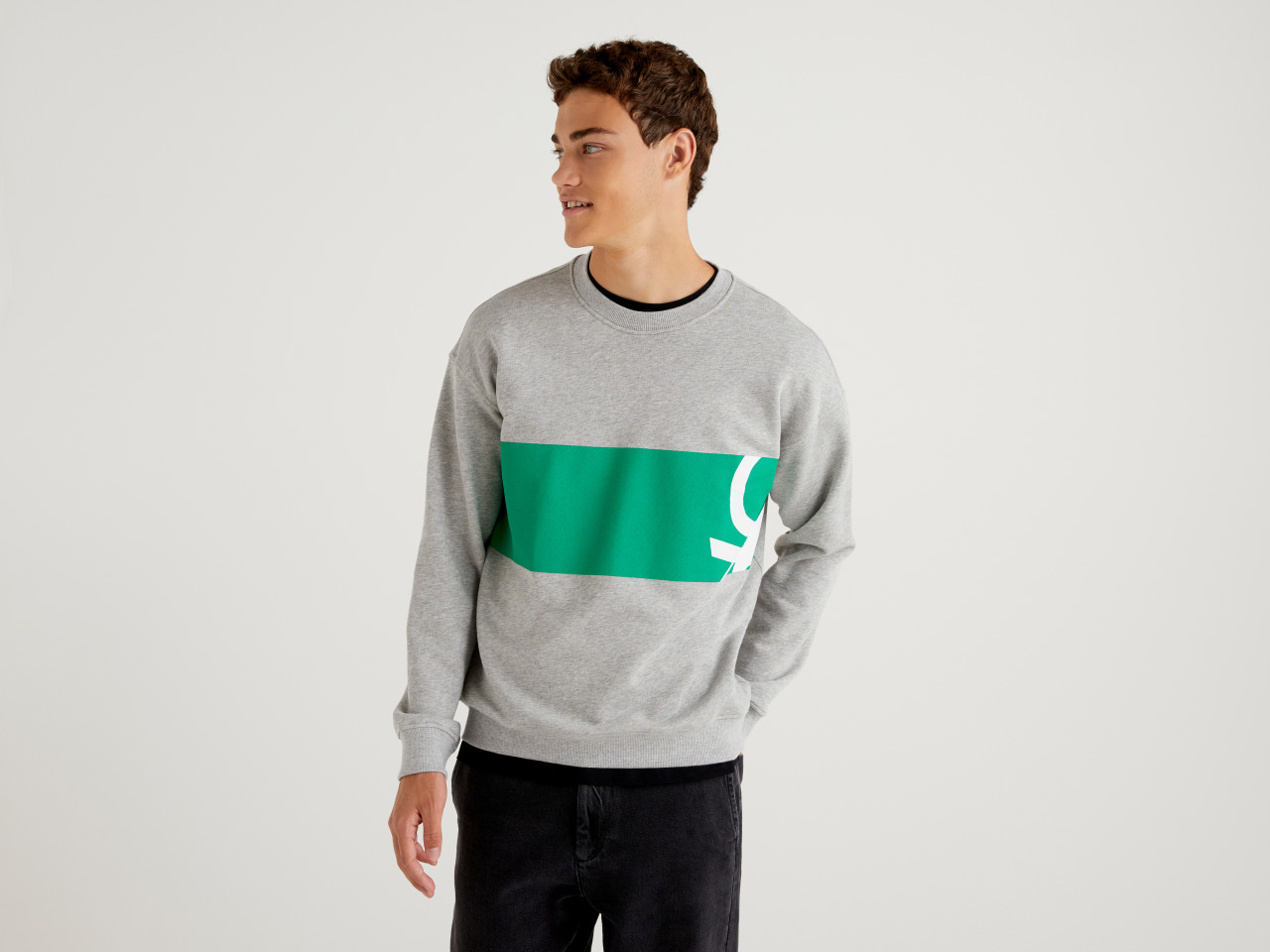 United Colors of Benetton Garçon Vêtements Pulls & Gilets Pulls Sweatshirts Sweat Avec Imprimé Logo 