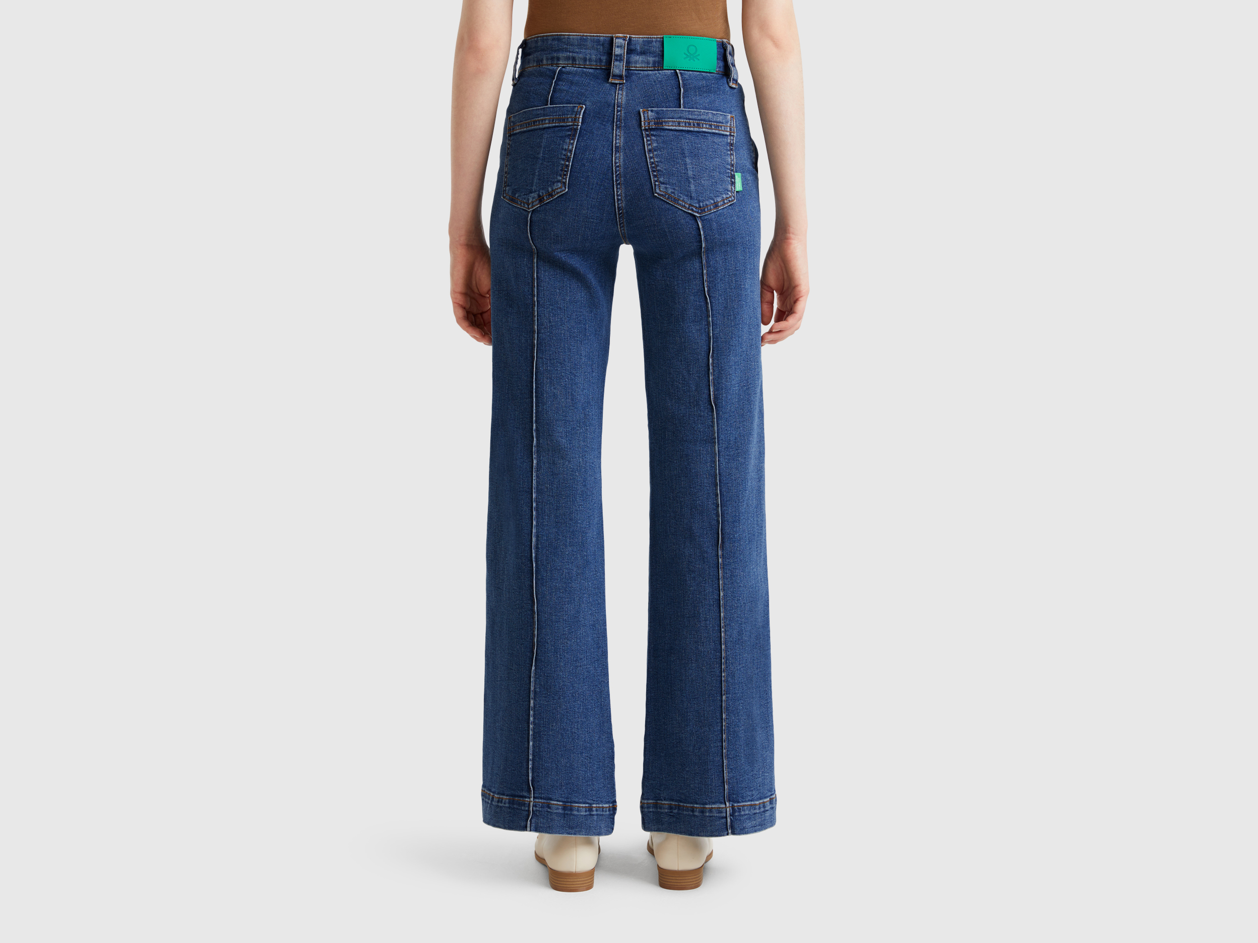 Benetton, Τζιν Flare Fit Ψηλόμεσο, size 27, Μπλε, Γυναικεία φωτογραφία