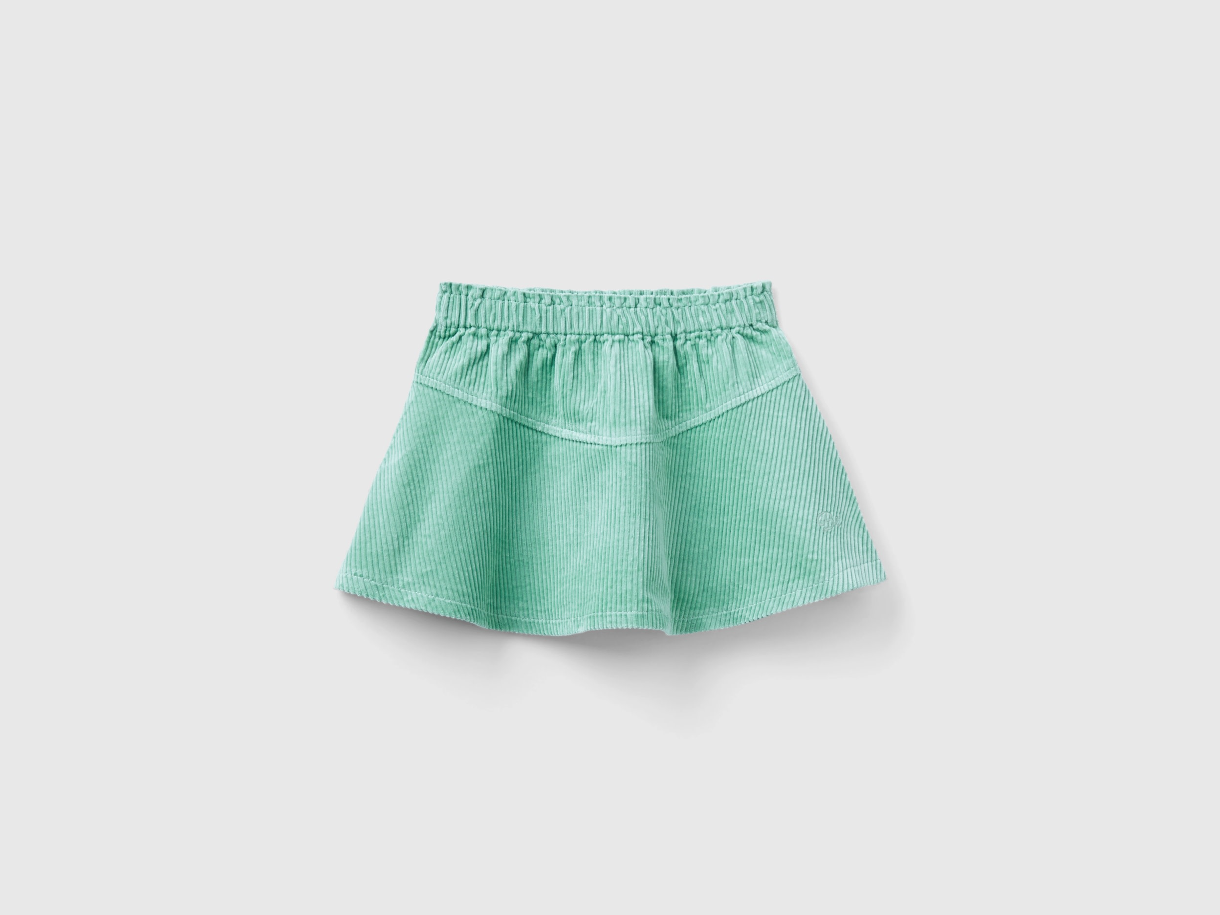 benetton, mini-jupe en velours à bords-côtes, taille 4-5, bleu vert, enfants