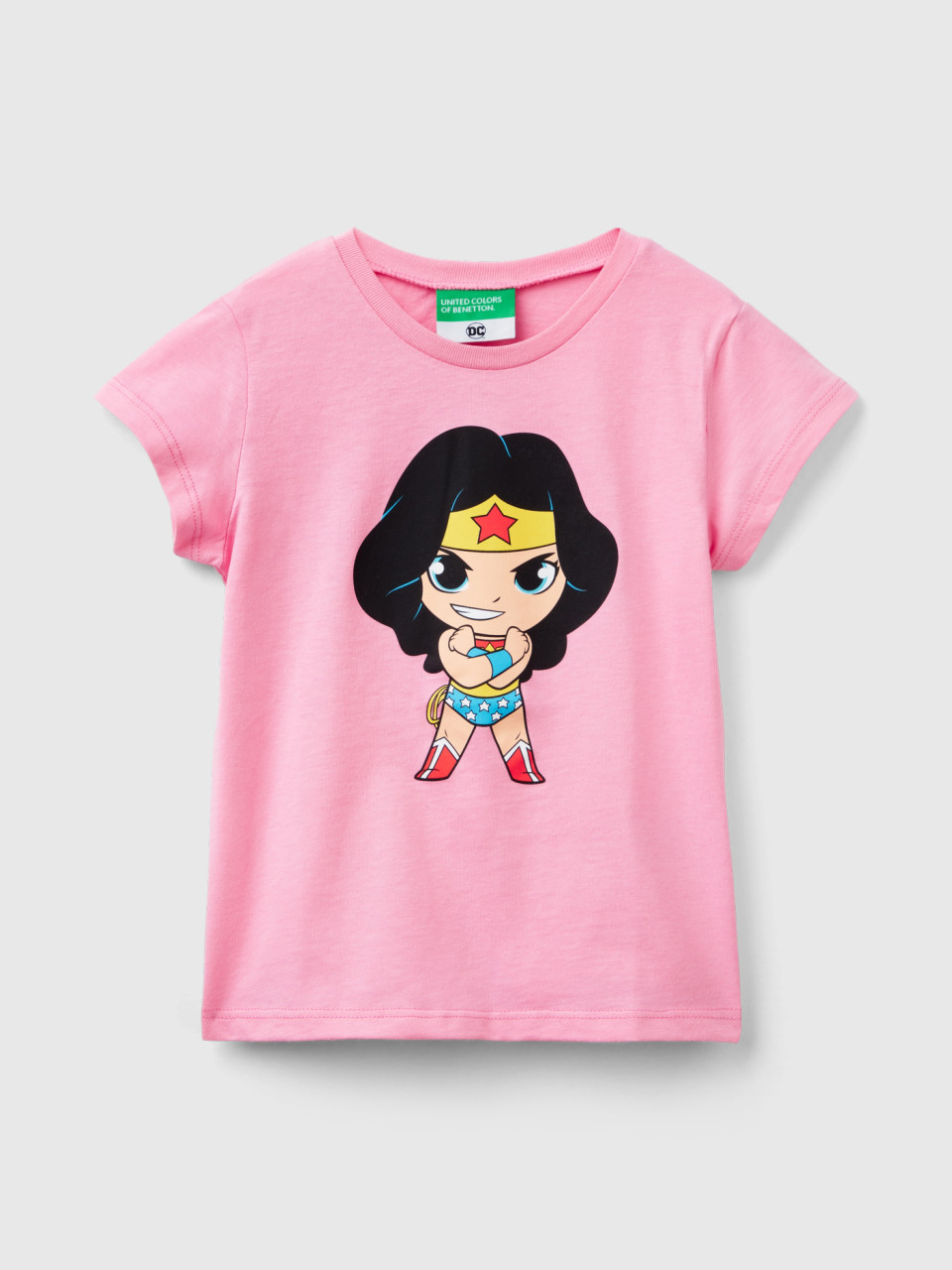 Benetton, Wonder Woman ©&™ Dc Comics T-shirt, Pink, Kids