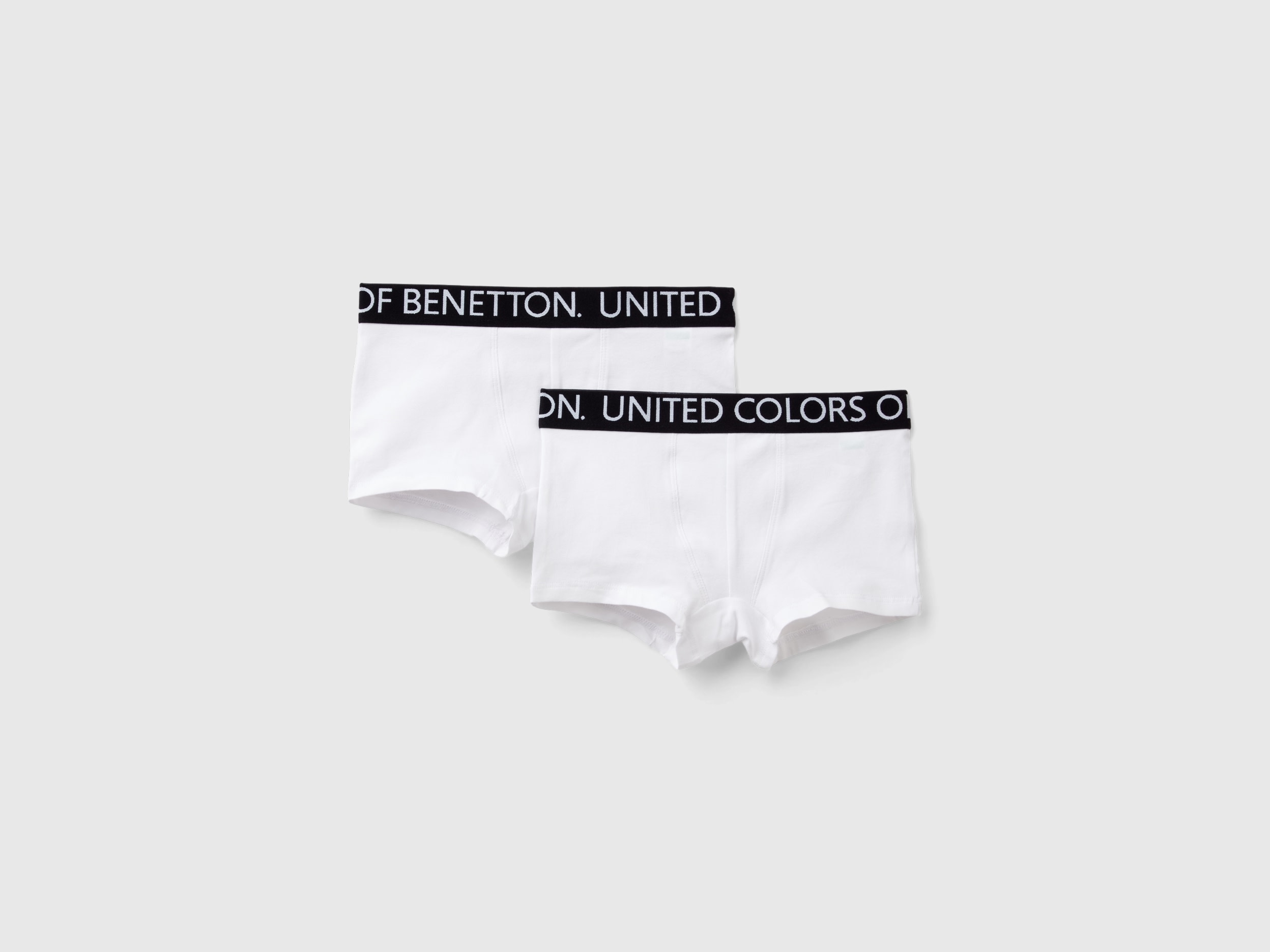 Image of Benetton, Two Boxers With Logoed Elastic, size XL, White, Kids