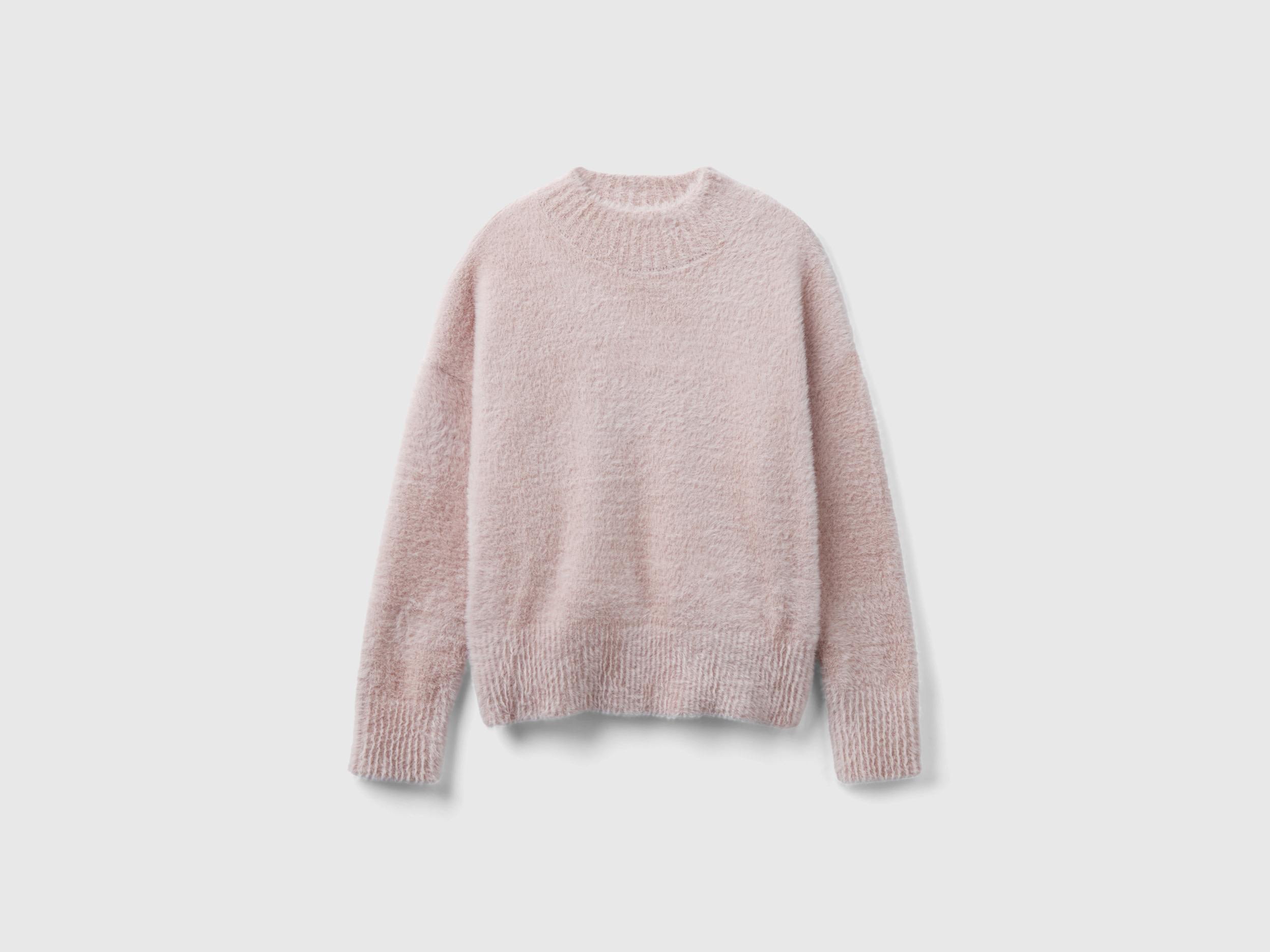 Benetton, Furry Yarn Turtleneck Sweater, size 3XL, Pink, Kids