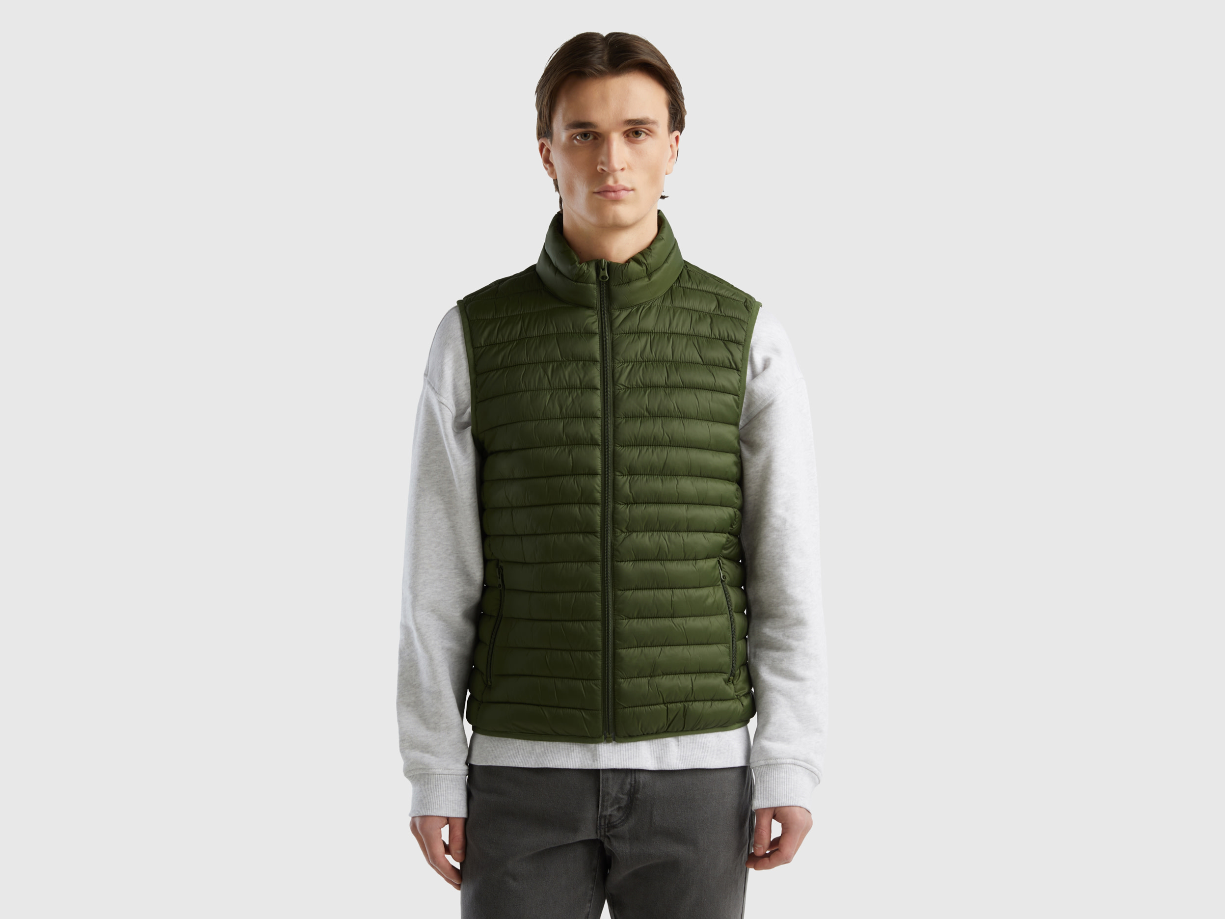 Benetton, Sleeveless Puffer Jacket With Recycled Wadding, size XS, , Men