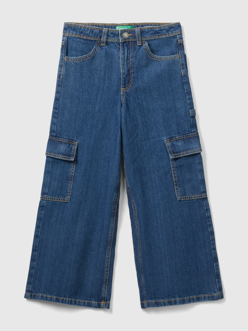 Benetton, Cargo-jeans Wide Fit, Blau, female