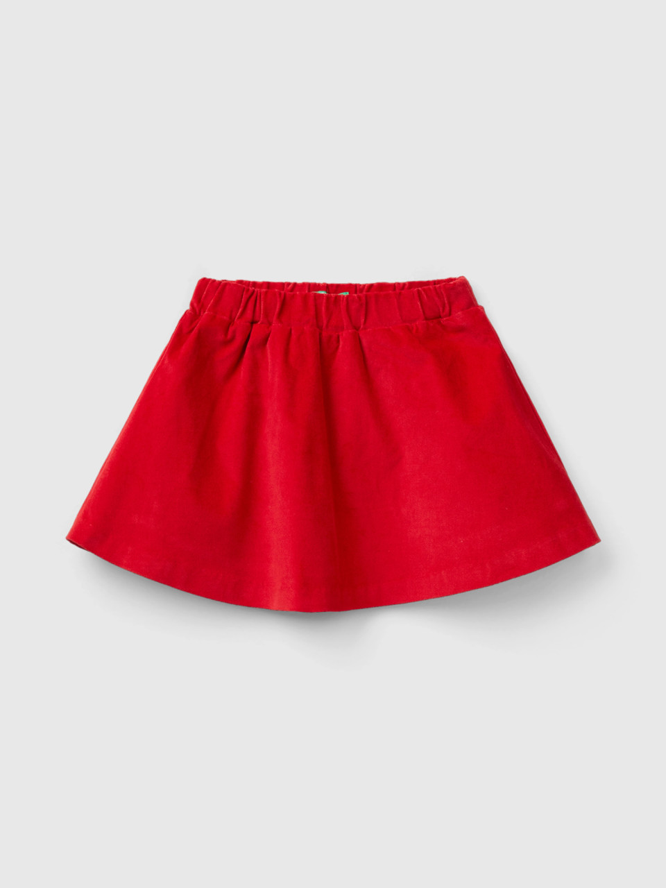 Benetton, Smooth Velvet Mini Skirt, Red, Kids