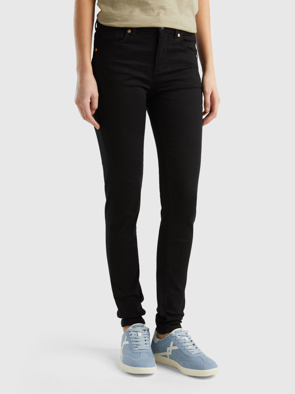 Benetton, Jeans Push Up Skinny Fit, Nero, Donna