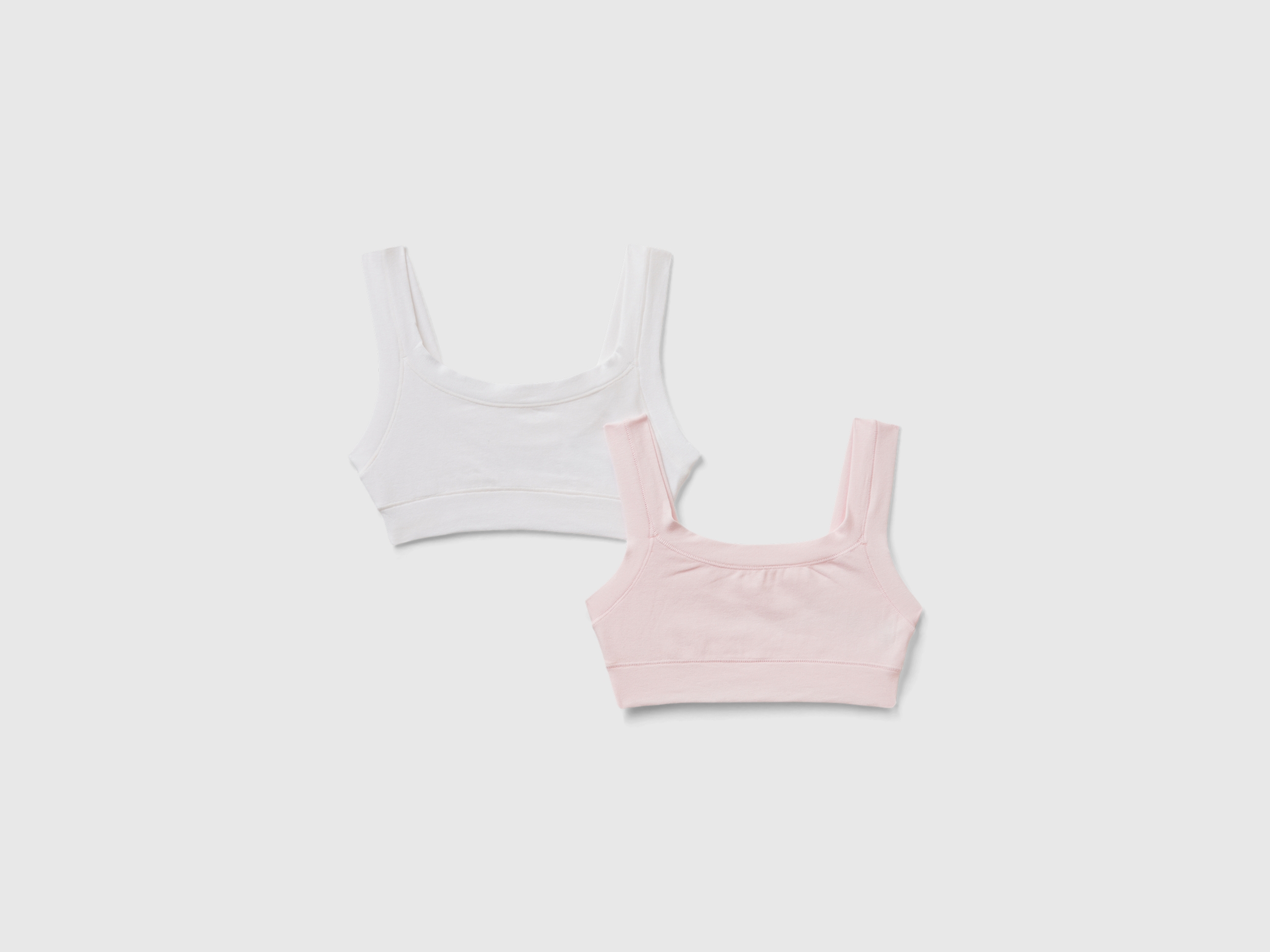 Benetton, Zwei Tops Aus Superstretchiger Baumwolle, size L-XL, Bunt, female