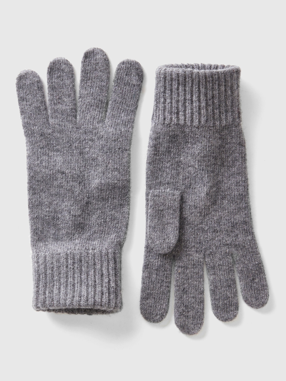Benetton, Gloves In Pure Virgin Wool, Dark Gray, Men