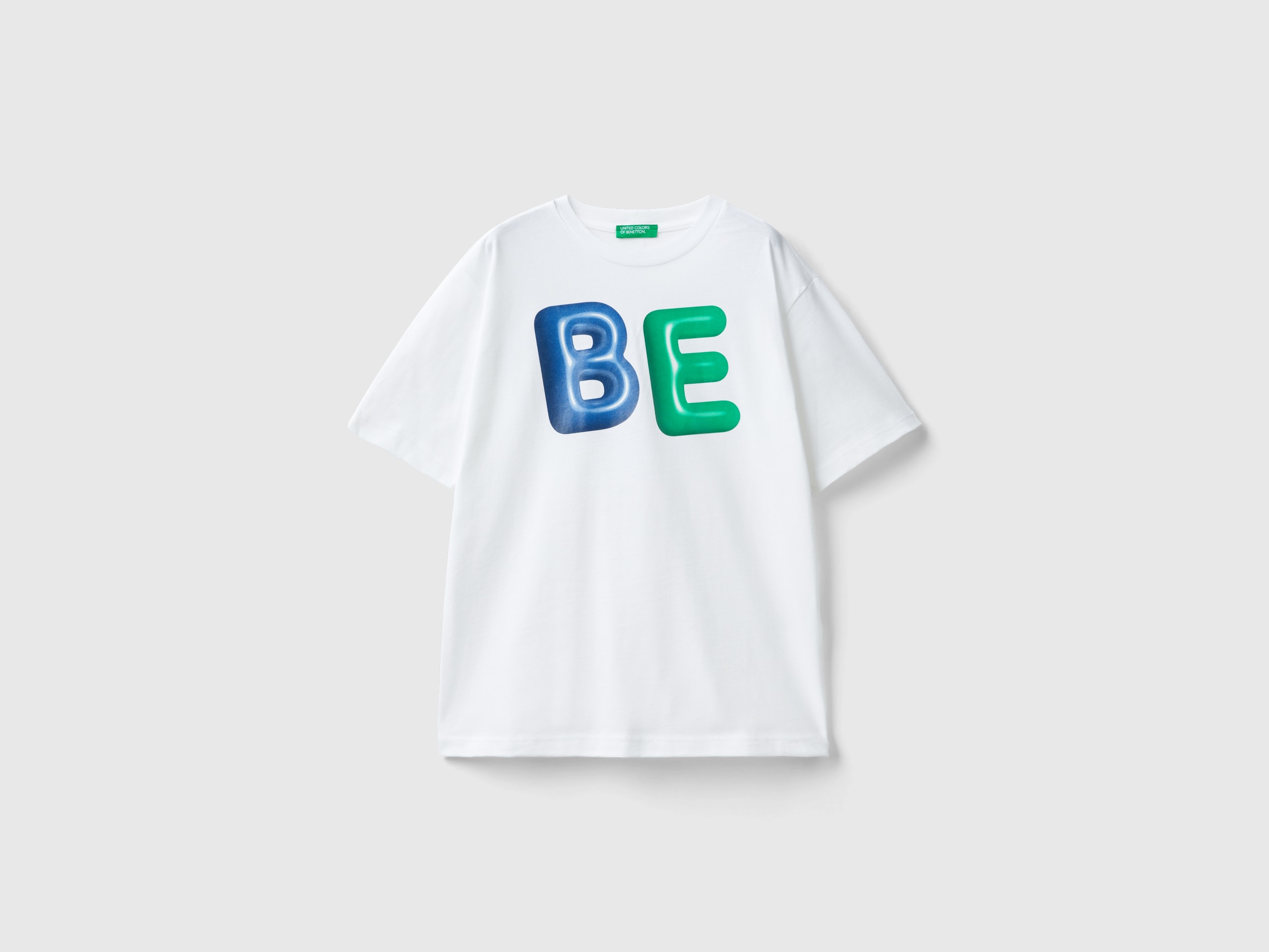 Benetton, T-shirt Girocollo In Cotone Bio, Bianco, Bambini product