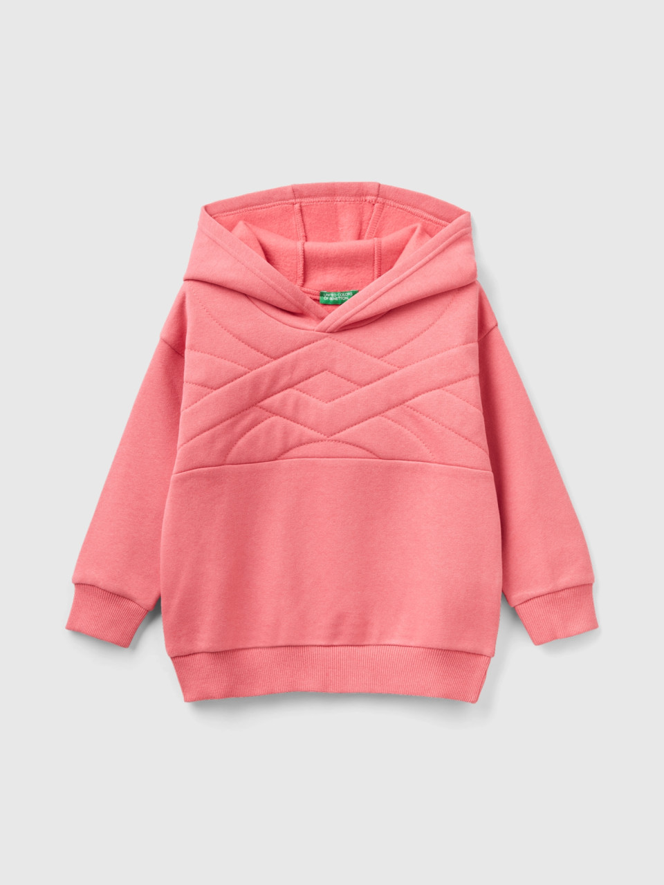 Benetton, Hoodie In Recycled Fabric, Pink, Kids