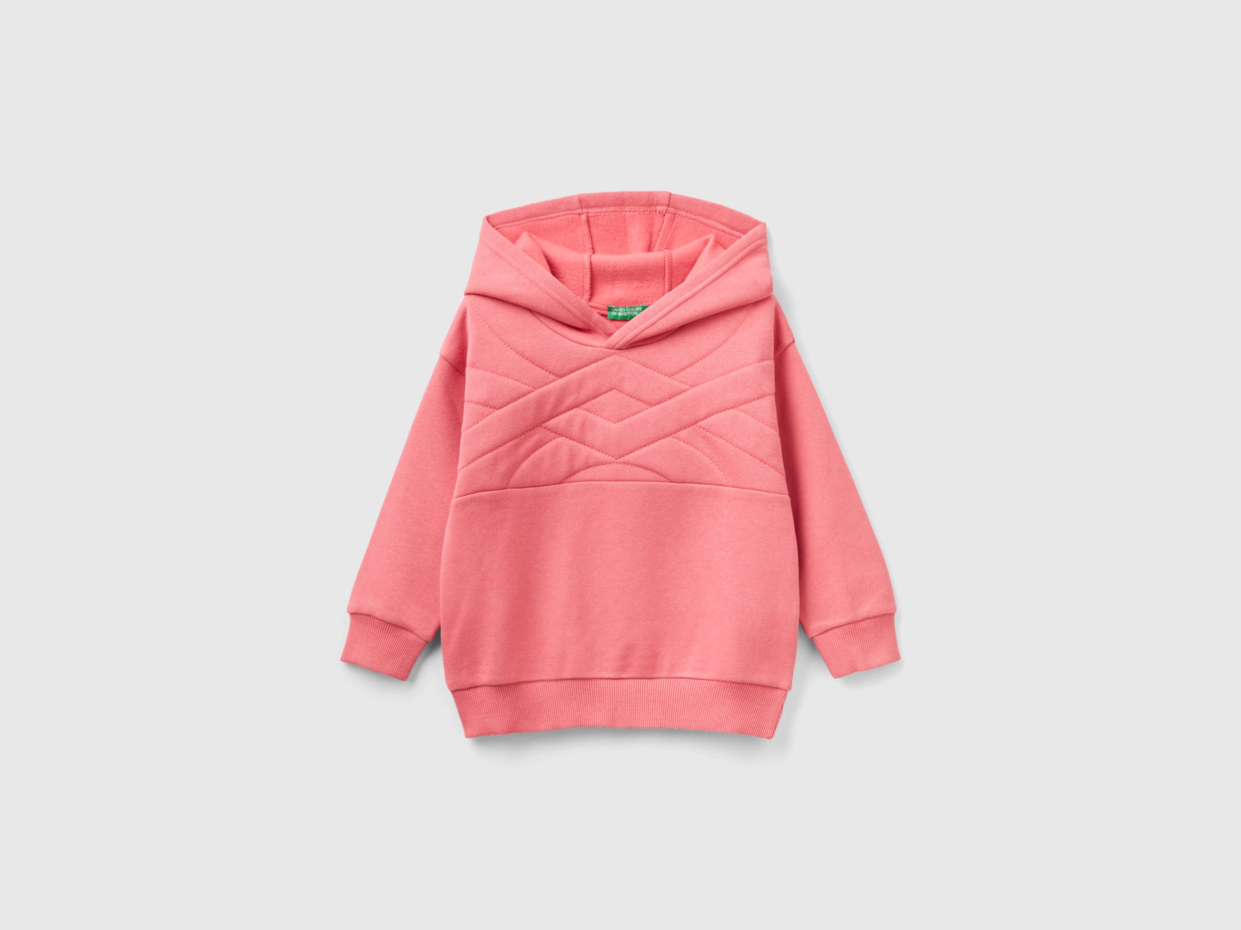 Benetton, Hoodie In Recycled Fabric, size 5-6, Pink, Kids