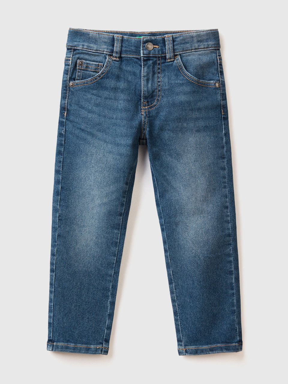 Benetton, Skinny-fit-jeans Mit Vintage-effekt, Dunkelblau, male