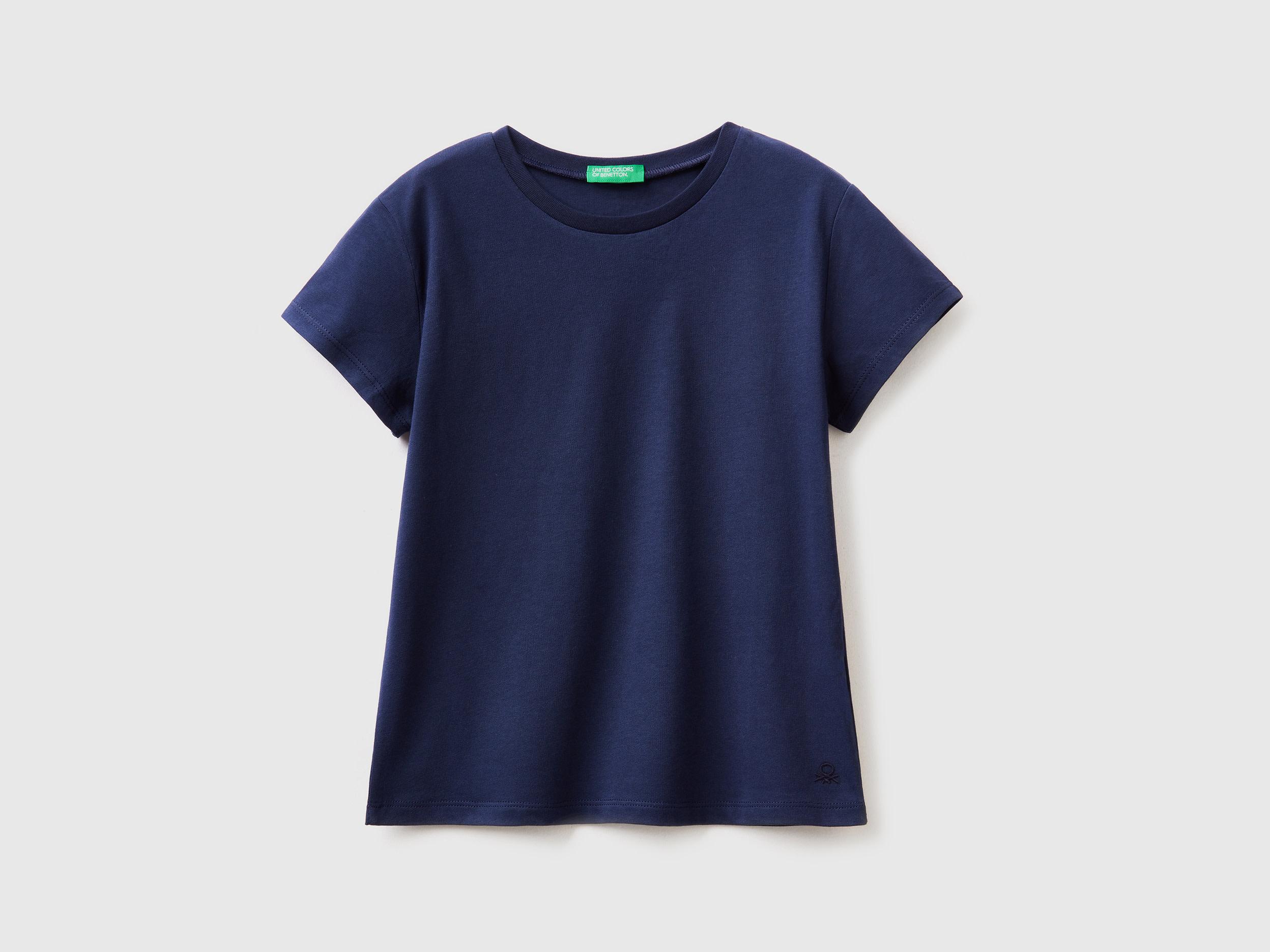 Benetton, T-shirt In Pure Organic Cotton, size 3XL, Dark Blue, Kids