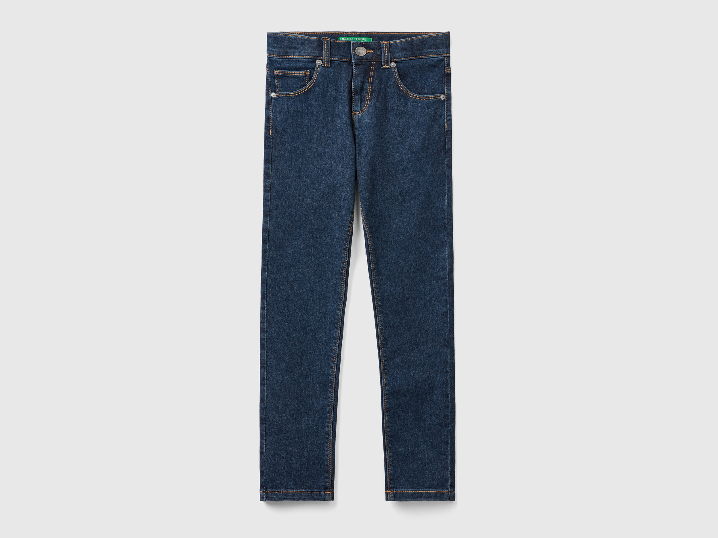 Benetton, Five-pocket Slim Fit Jeans, size 2XL, Dark Blue, Kids