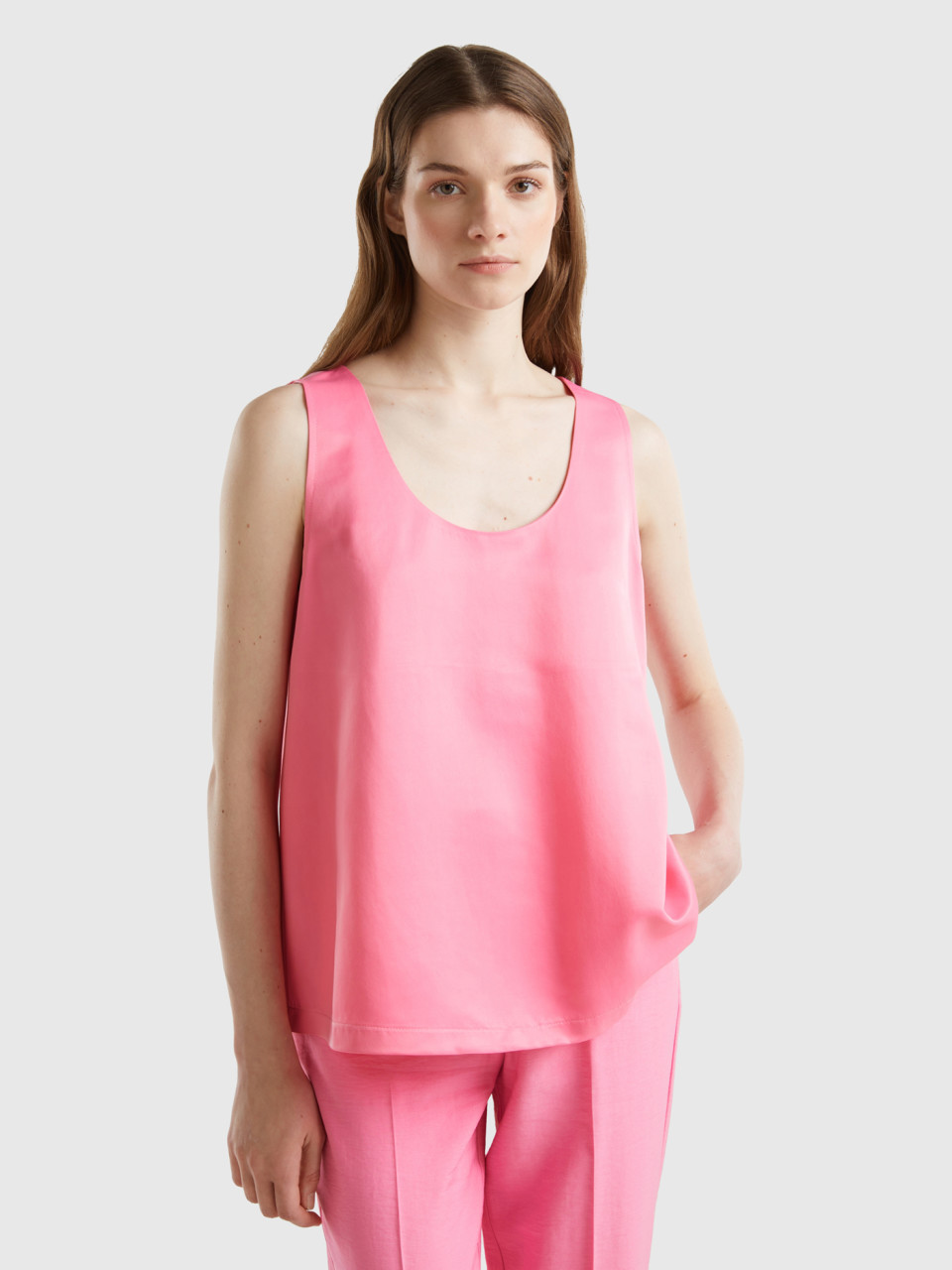Benetton, Ärmellose Bluse, größe XS, Pink