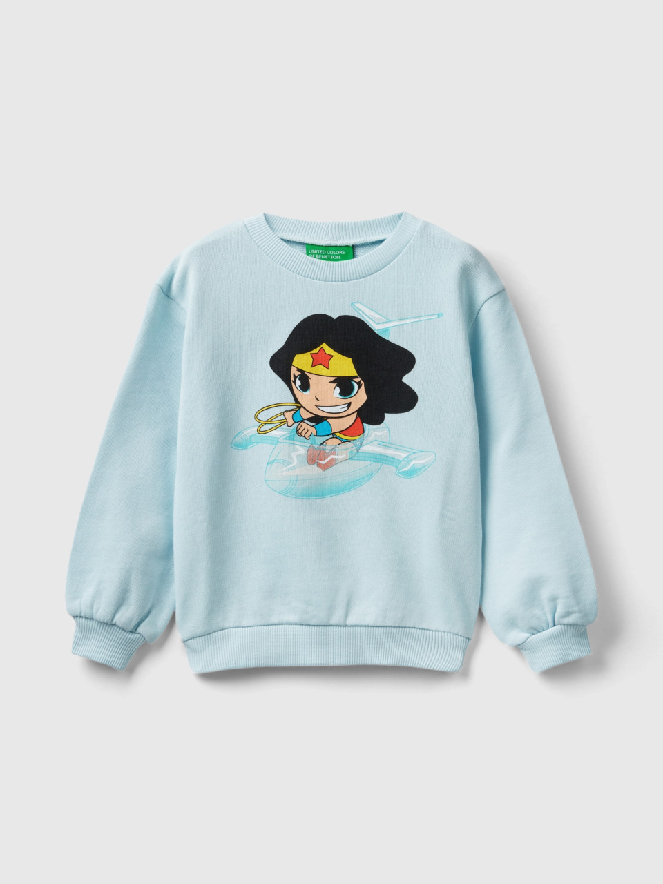 Benetton, Wonder Woman ©&™ Dc Comics Sweatshirt, Aqua, Kids