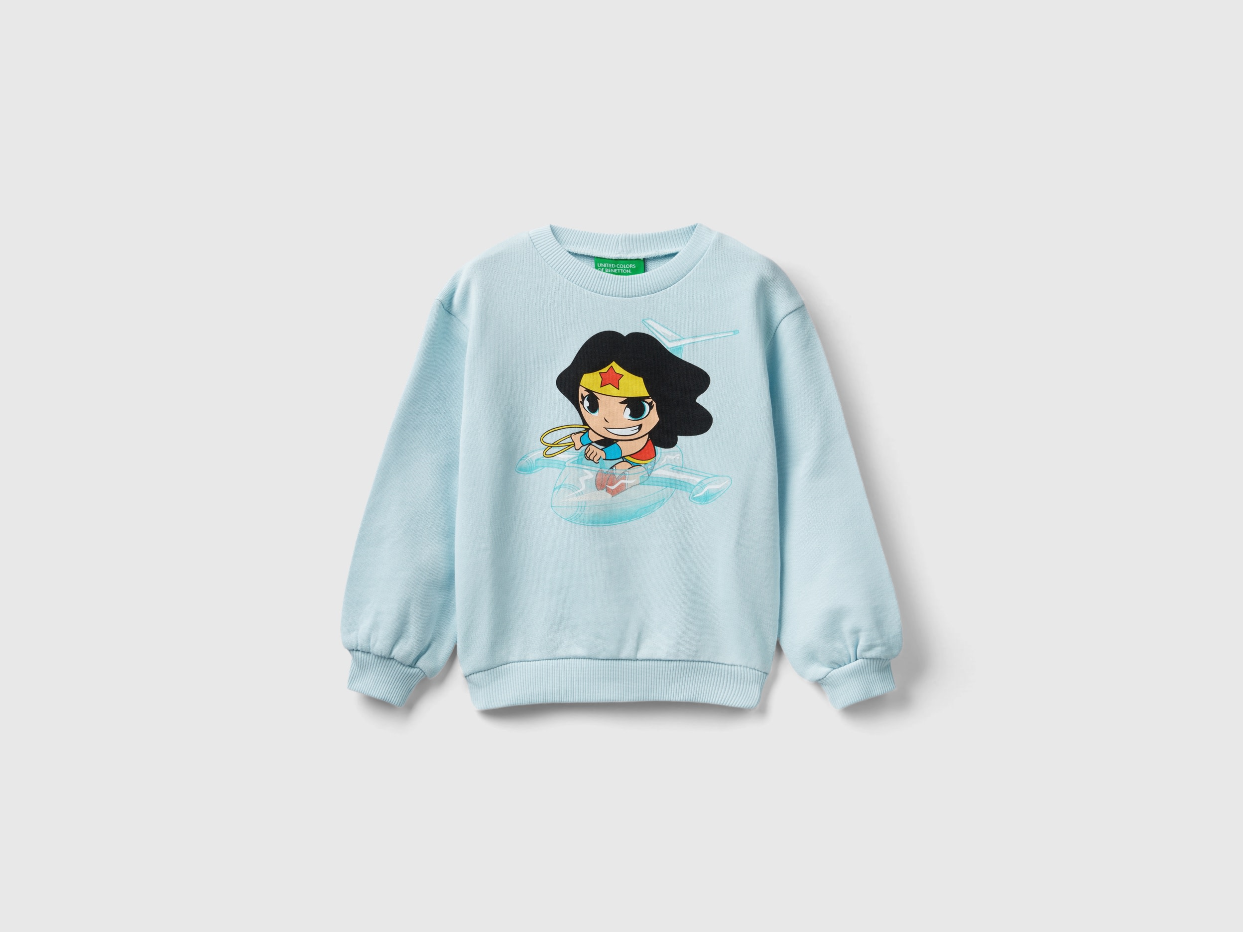 Benetton, Felpa ©&™ Dc Comics Wonder Woman, Verde Acqua, Bambini