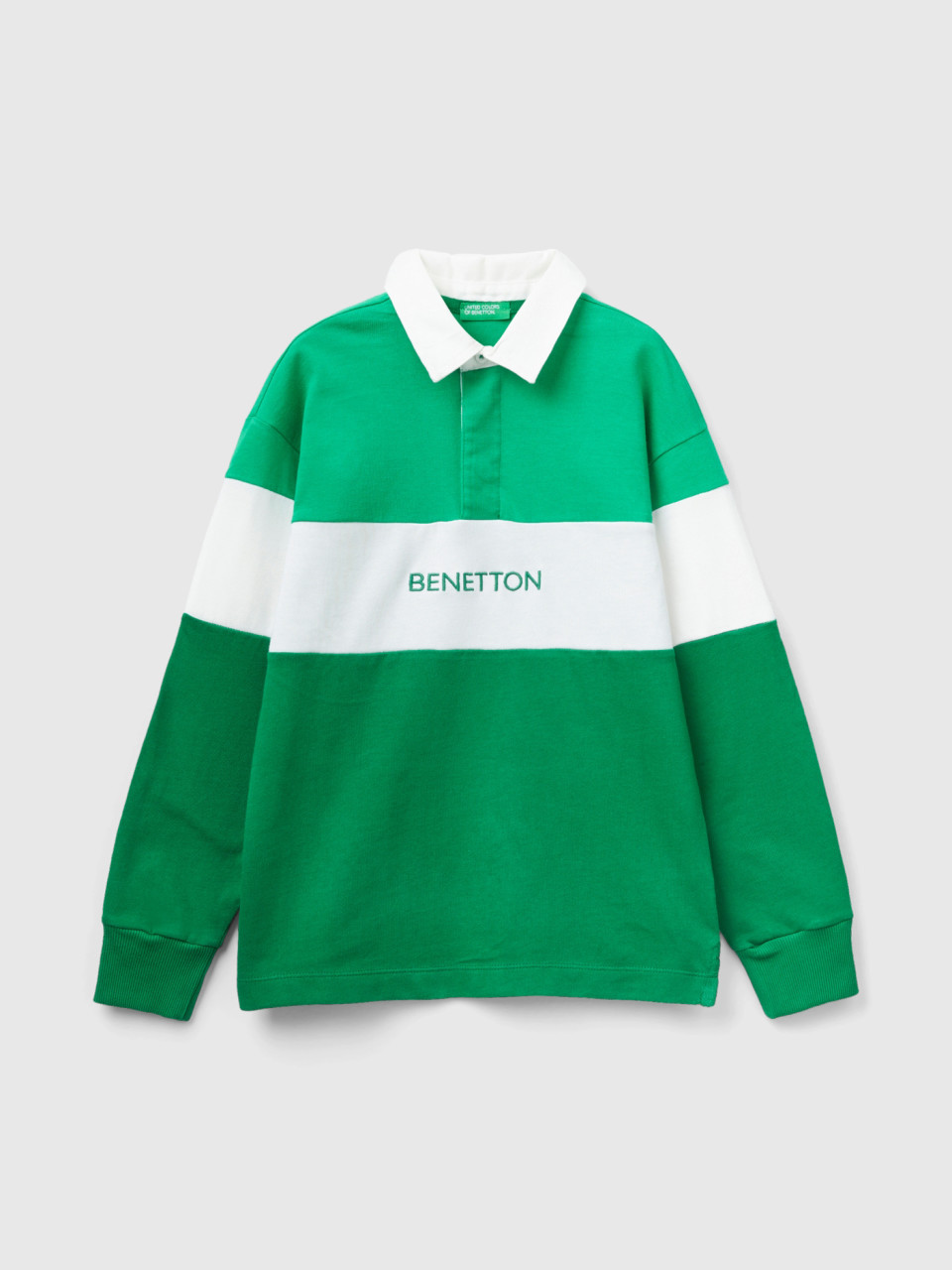Benetton, Polo Vert Regular Fit, Vert, Enfants