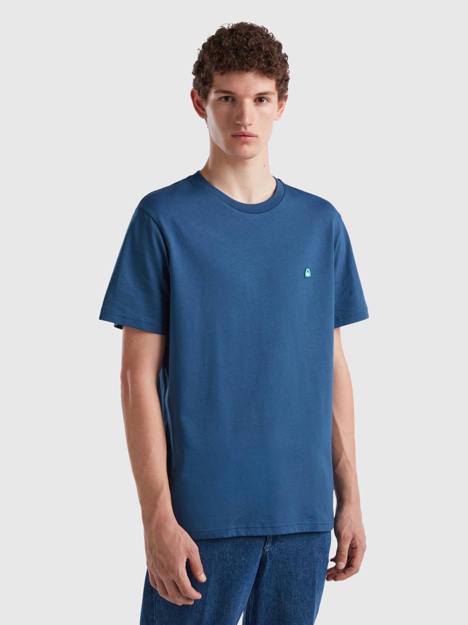 Force - t-shirt cotton basic Benetton Blue 100% Air | organic