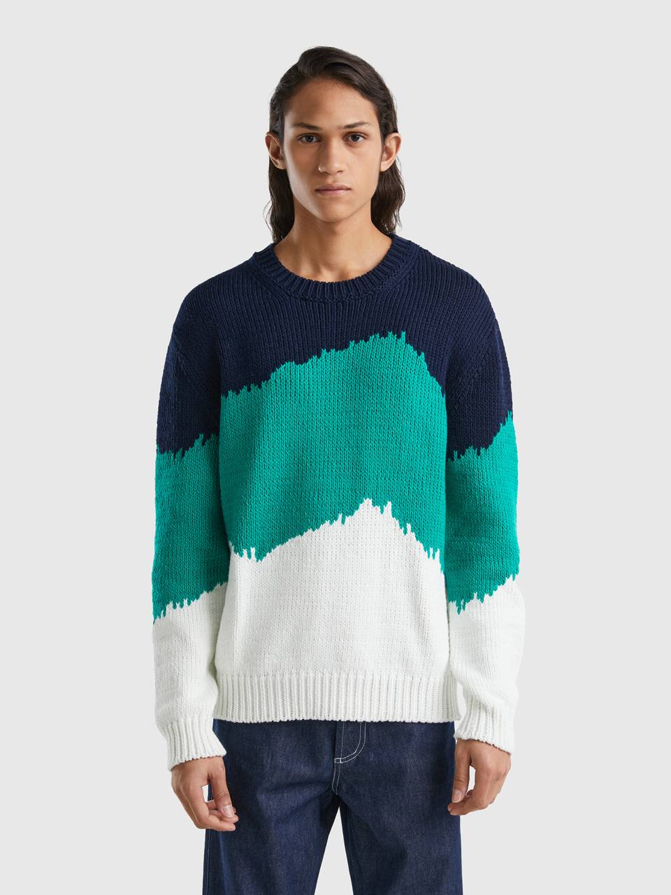 Benetton color block sweater. 1