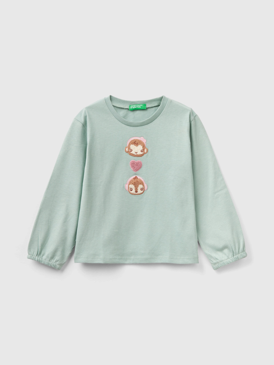 Benetton, T-shirt In Warm Cotton, Aqua, Kids