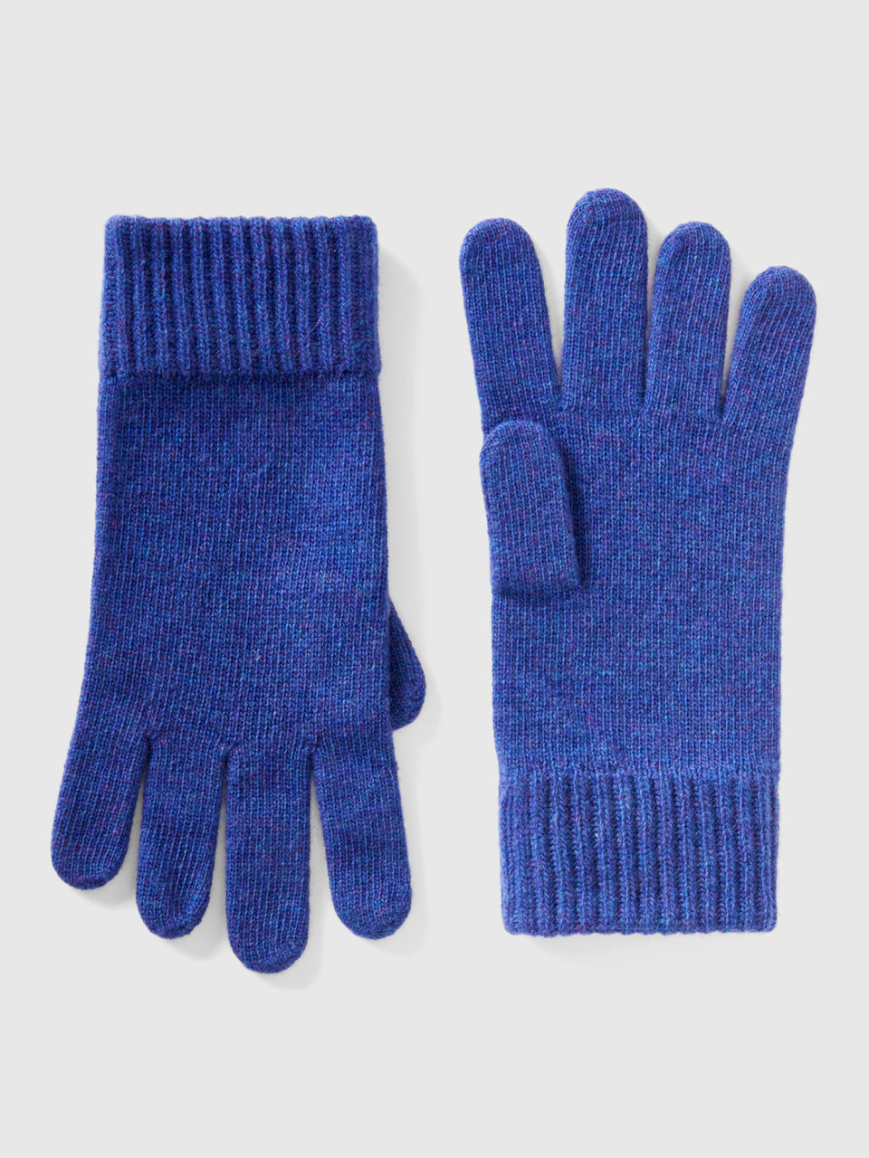 Benetton, Gloves In Pure Virgin Wool, Blue, Men