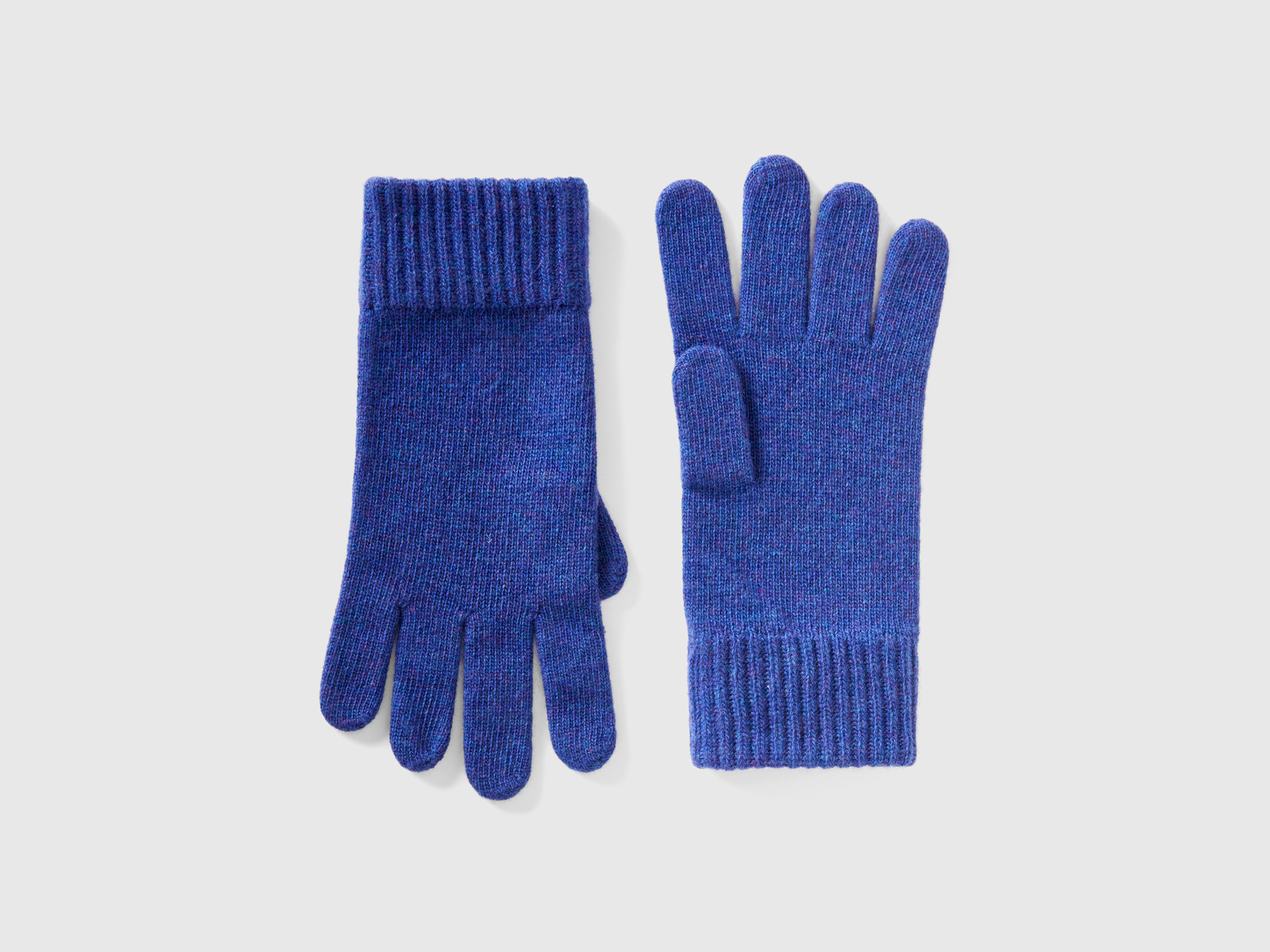 Benetton, Gloves In Pure Virgin Wool, size S, Blue, Men