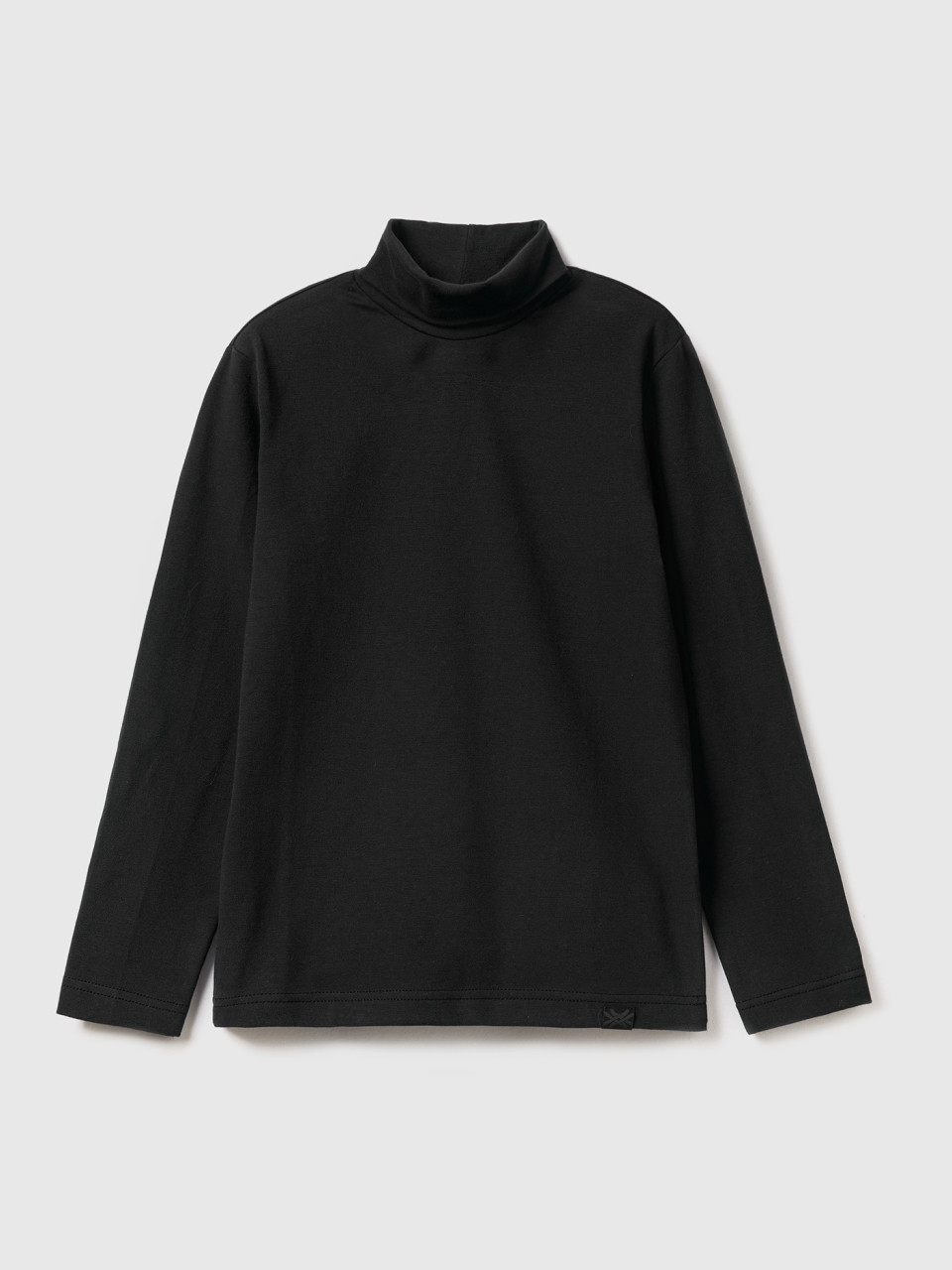 Benetton, Long Sleeve Turtleneck T-shirt, Black, Kids