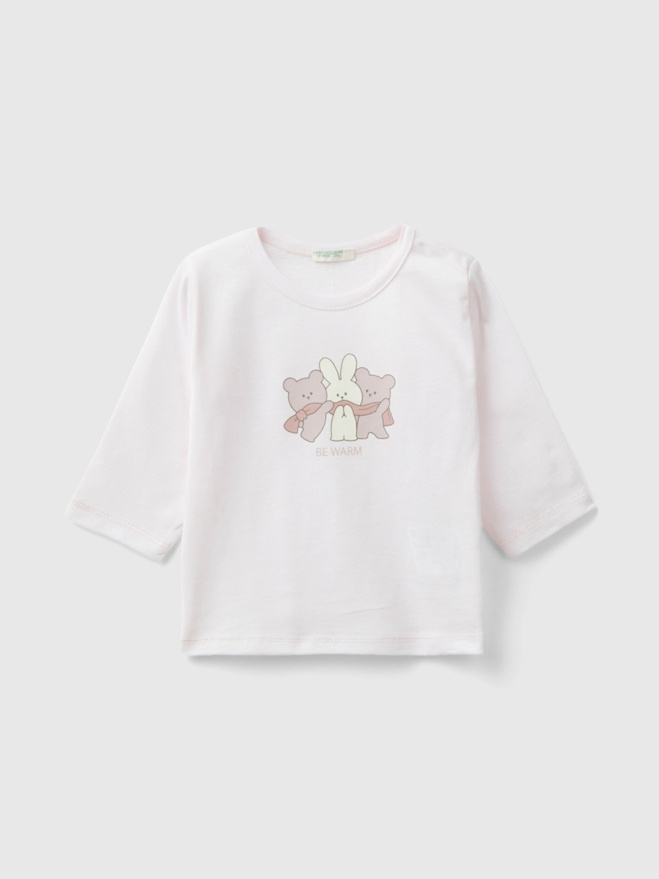 Benetton, T-shirt In Warm Organic Cotton, Soft Pink, Kids