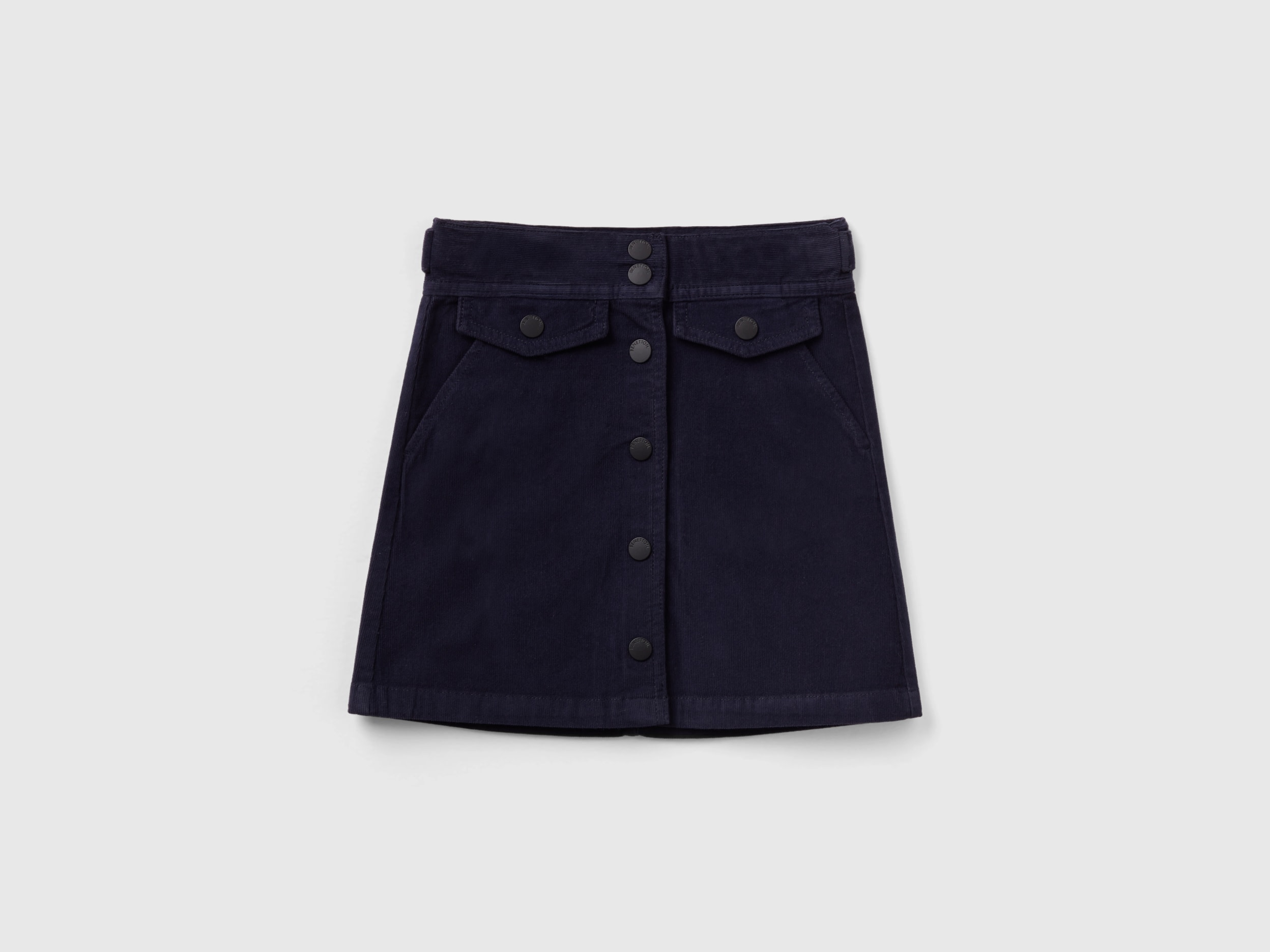 Benetton, Corduroy Skirt, size 2XL, Dark Blue, Kids