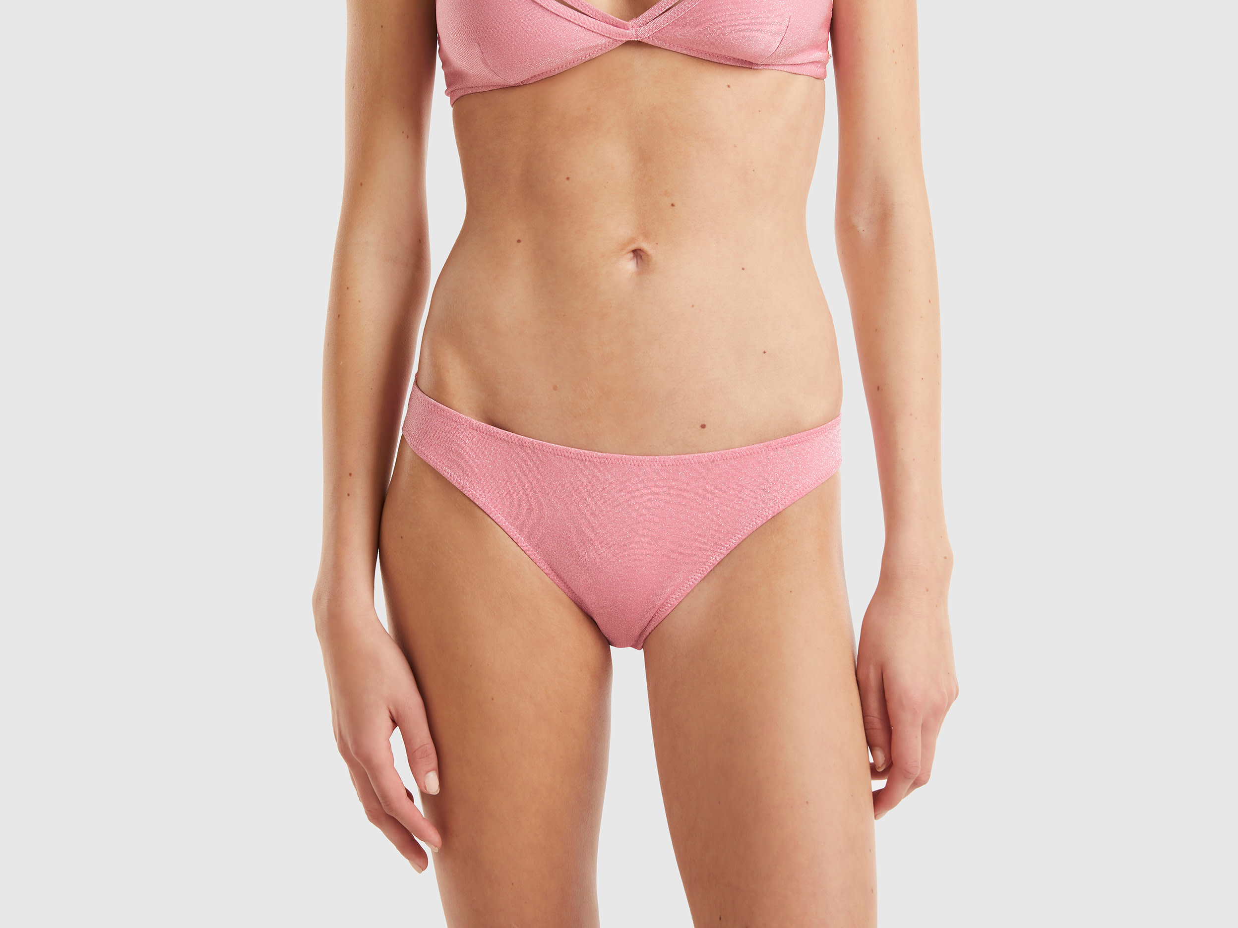 Benetton, Slip Mare Con Lurex, Rosa, Donna
