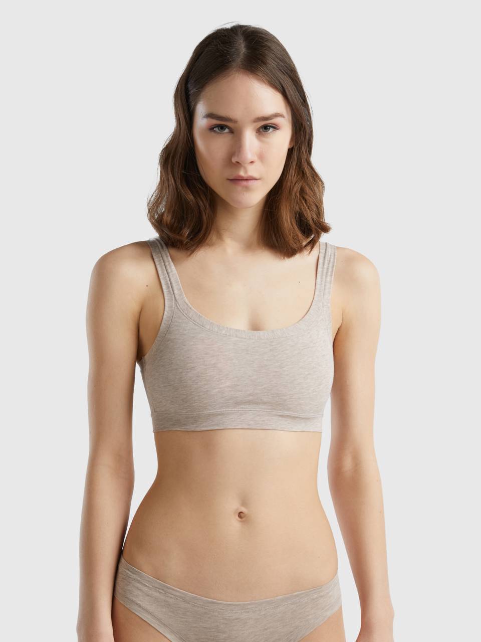 Super stretch organic cotton bra - Beige