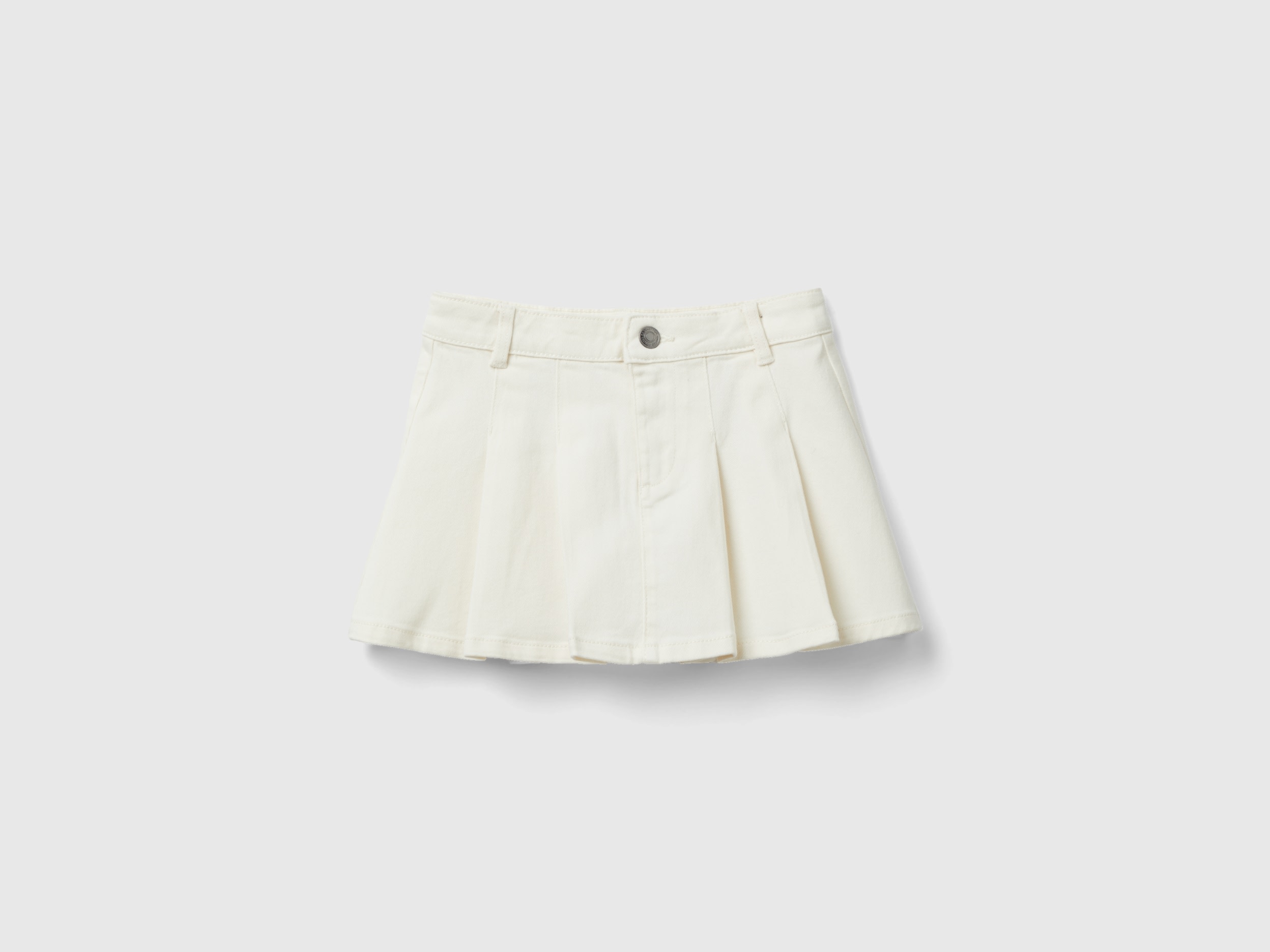 Benetton, Pleated Miniskirt, size M, Creamy White, Kids