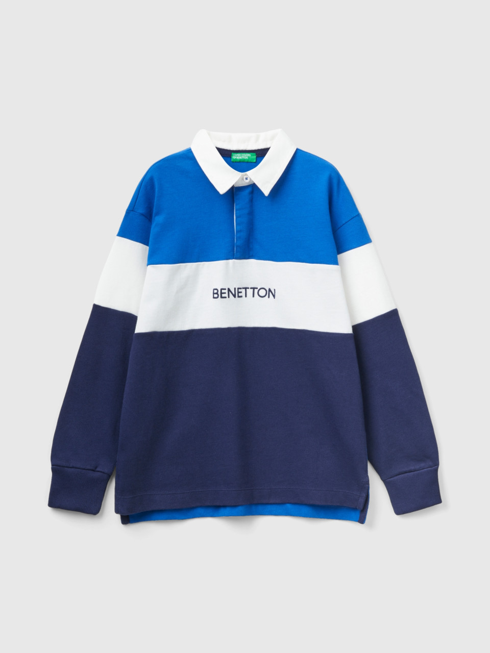 Benetton, Polo Bleu Marine Regular Fit, Bleu, Enfants