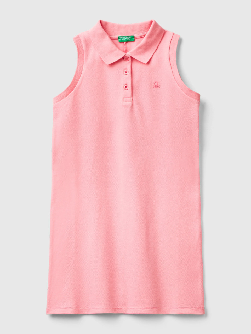 Benetton, Ärmelloses Kleid Im Polo-stil, Pink, female