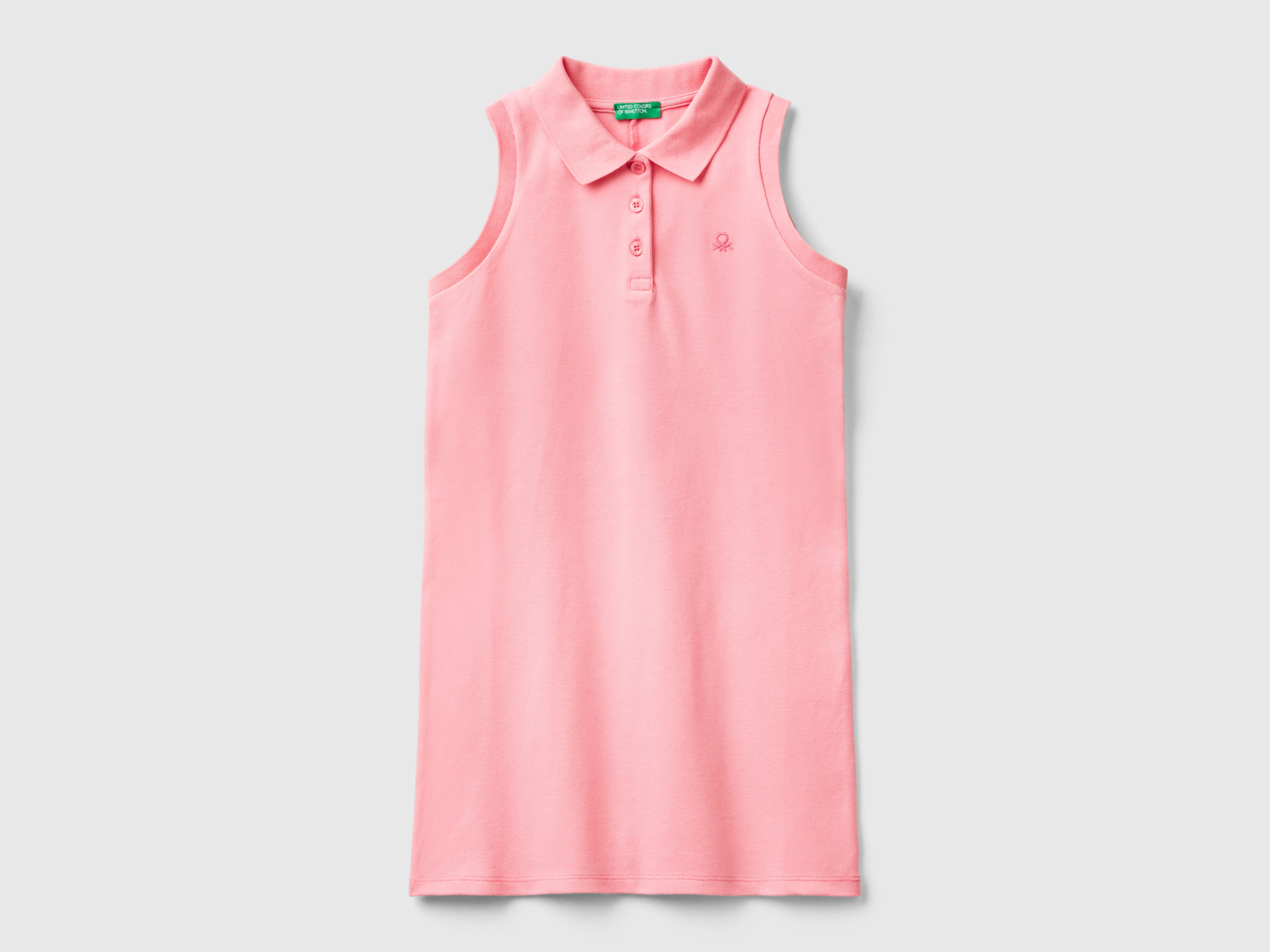 Image of Benetton, Sleeveless Polo-style Dress, size 3XL, Pink, Kids