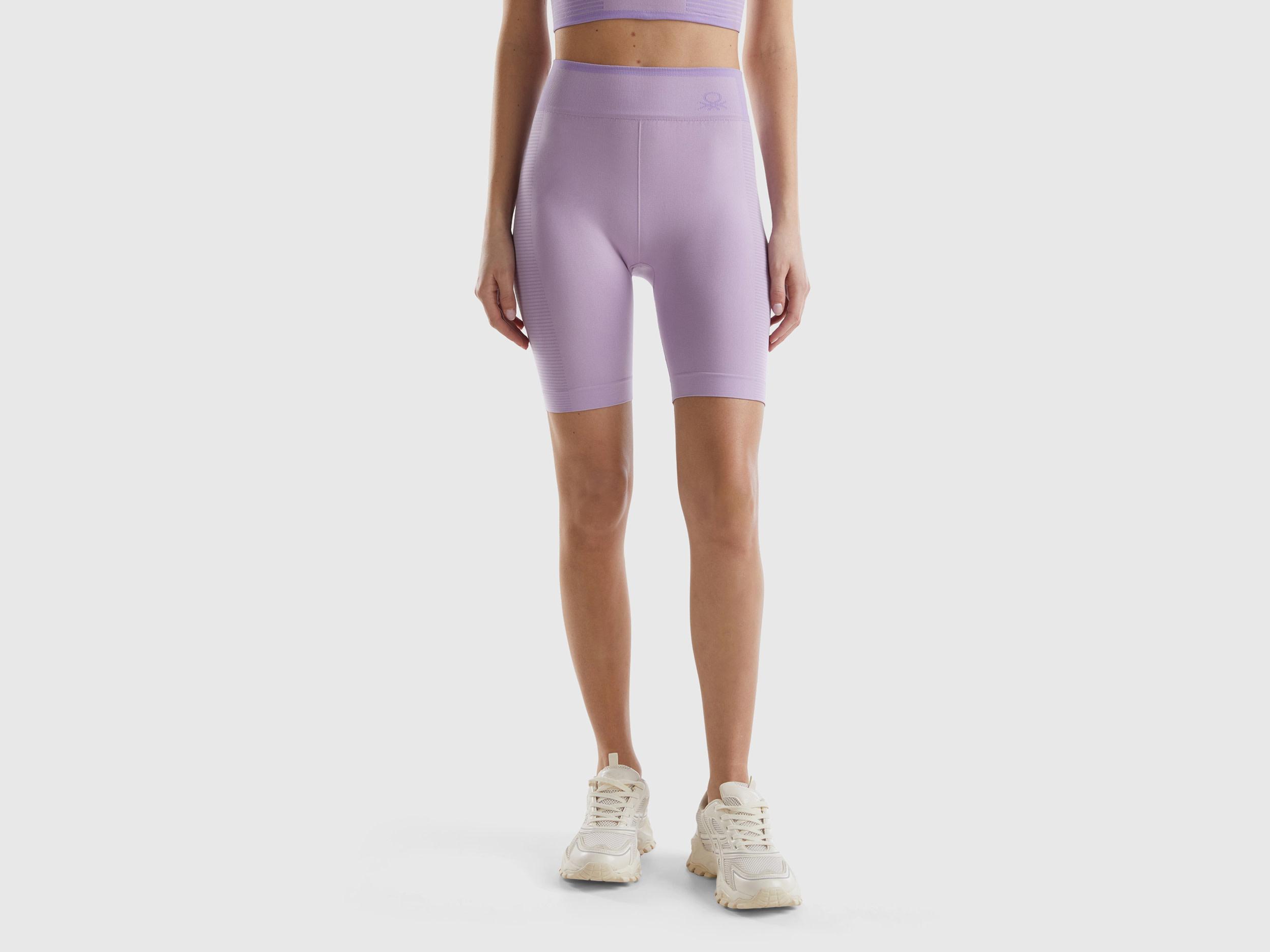 Image of Benetton, Seamless Sports Cycling Leggings, size S, Lilac, Women