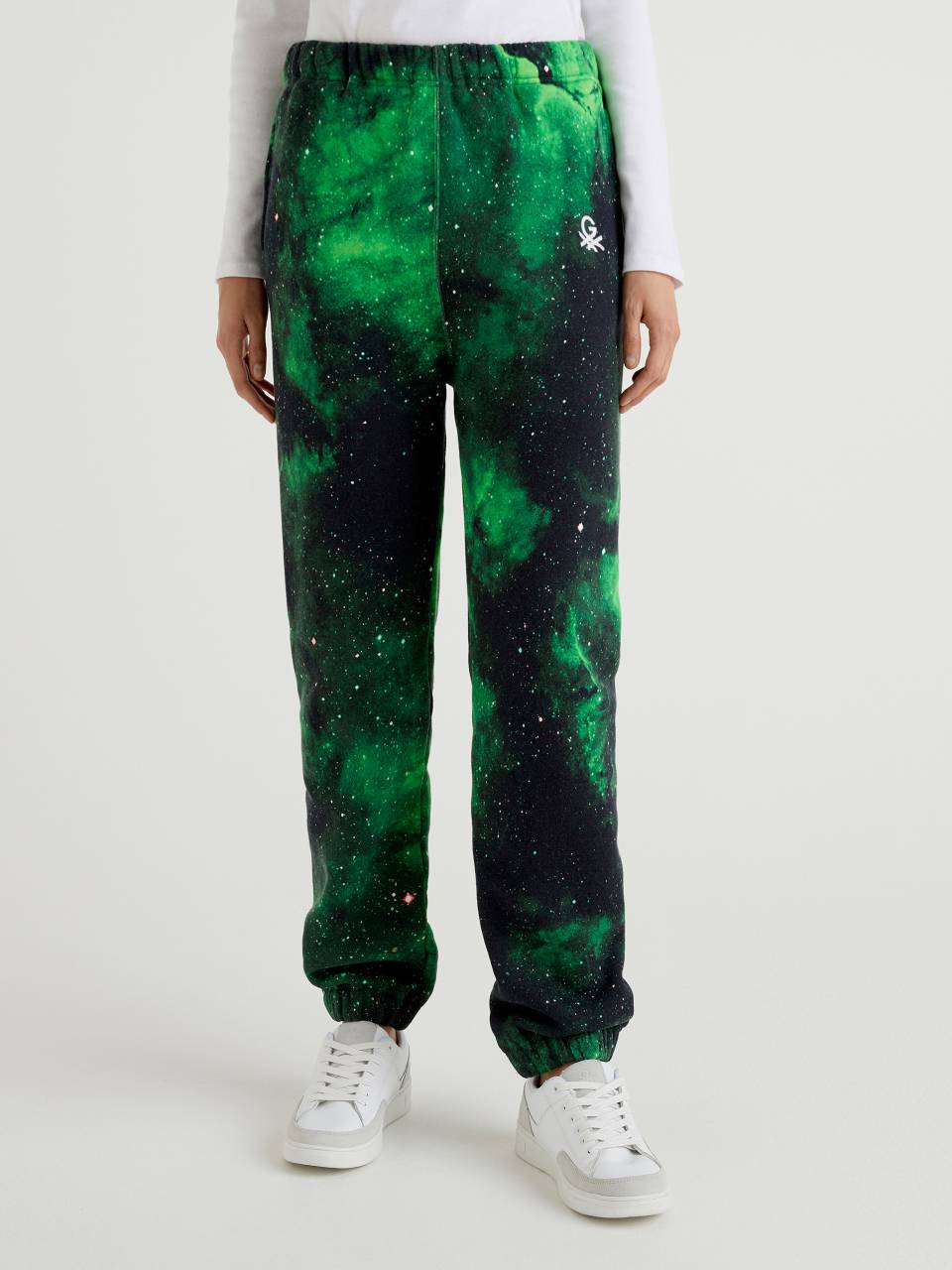 Benetton Space pattern joggers with embroidery by Ghali. 1