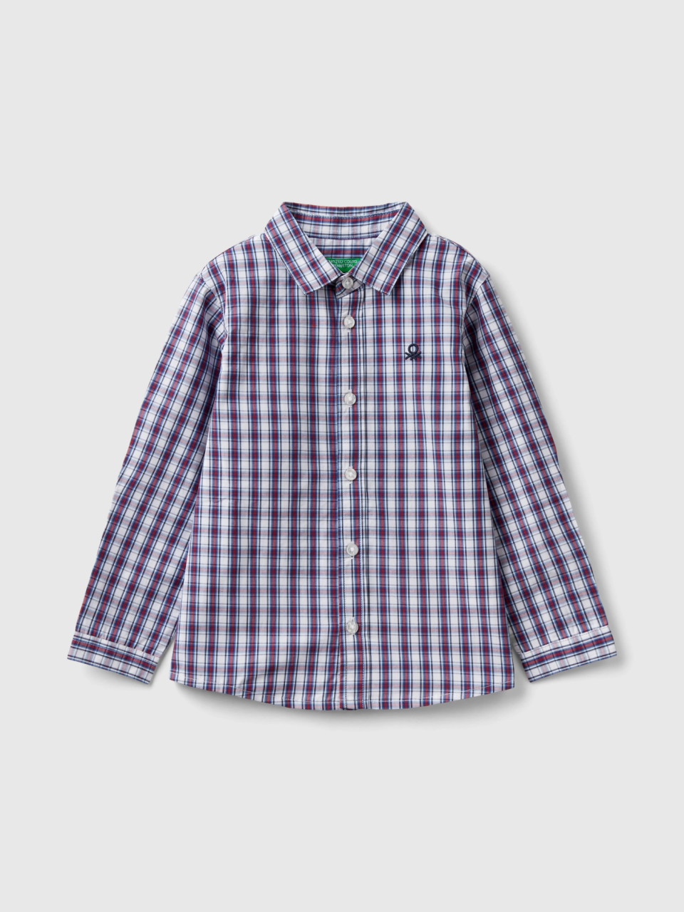 Benetton, Camisa De 100 % Algodón, Multicolor, Niños