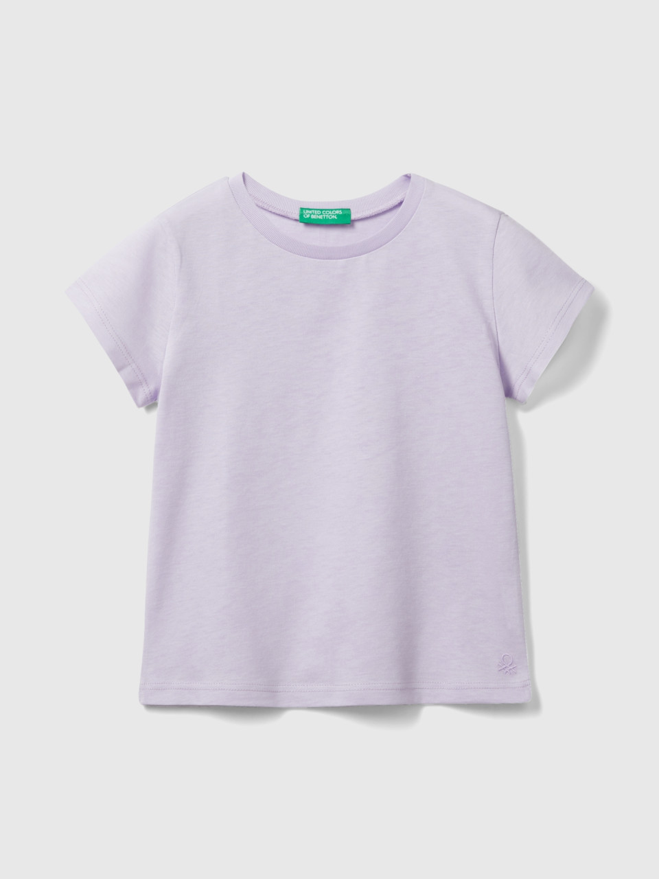 Benetton, T-shirt 100 % Coton Bio, Lilas, Enfants