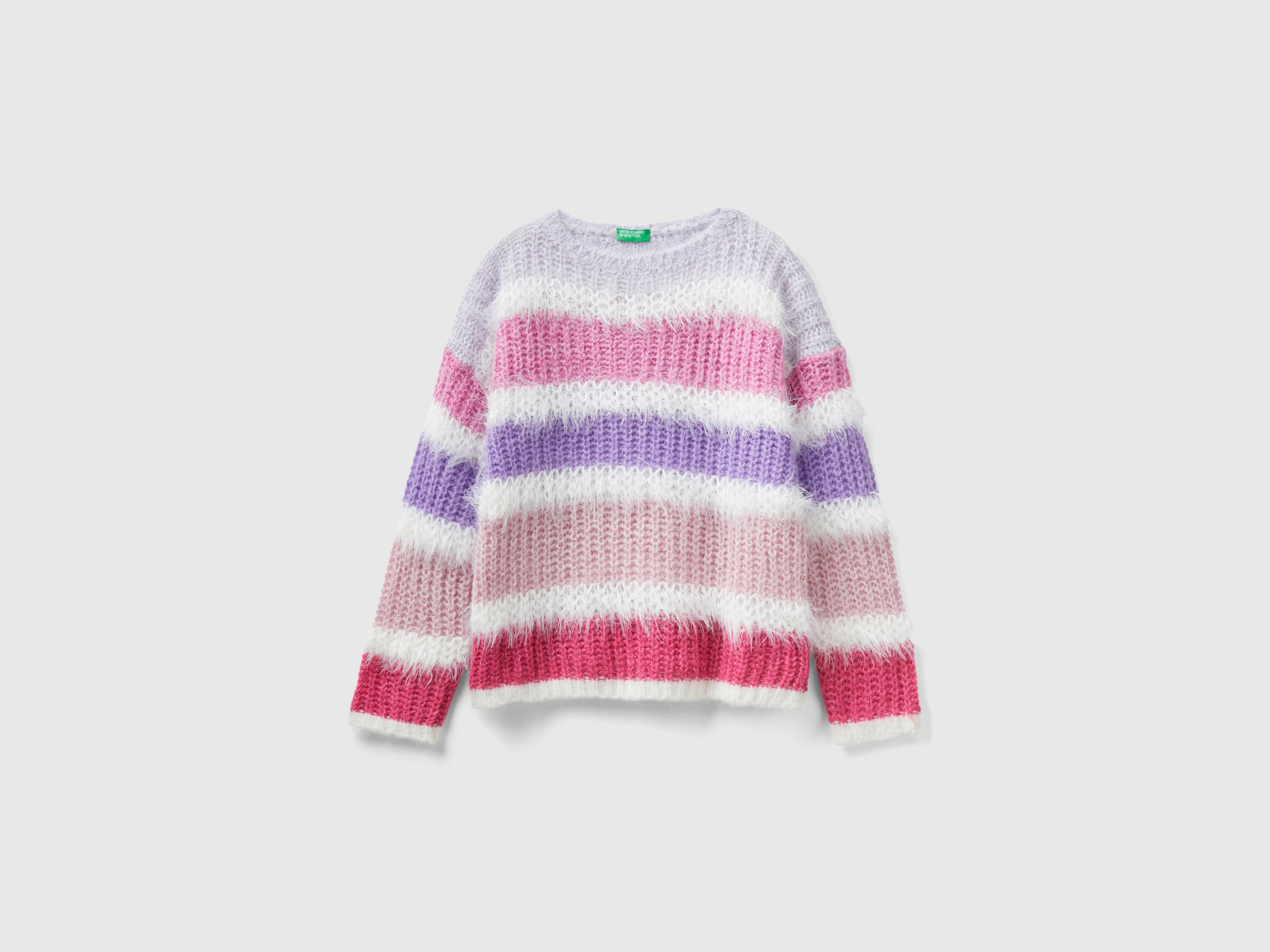 Benetton, Striped Sweater With Lurex, size XL, Multi-color, Kids
