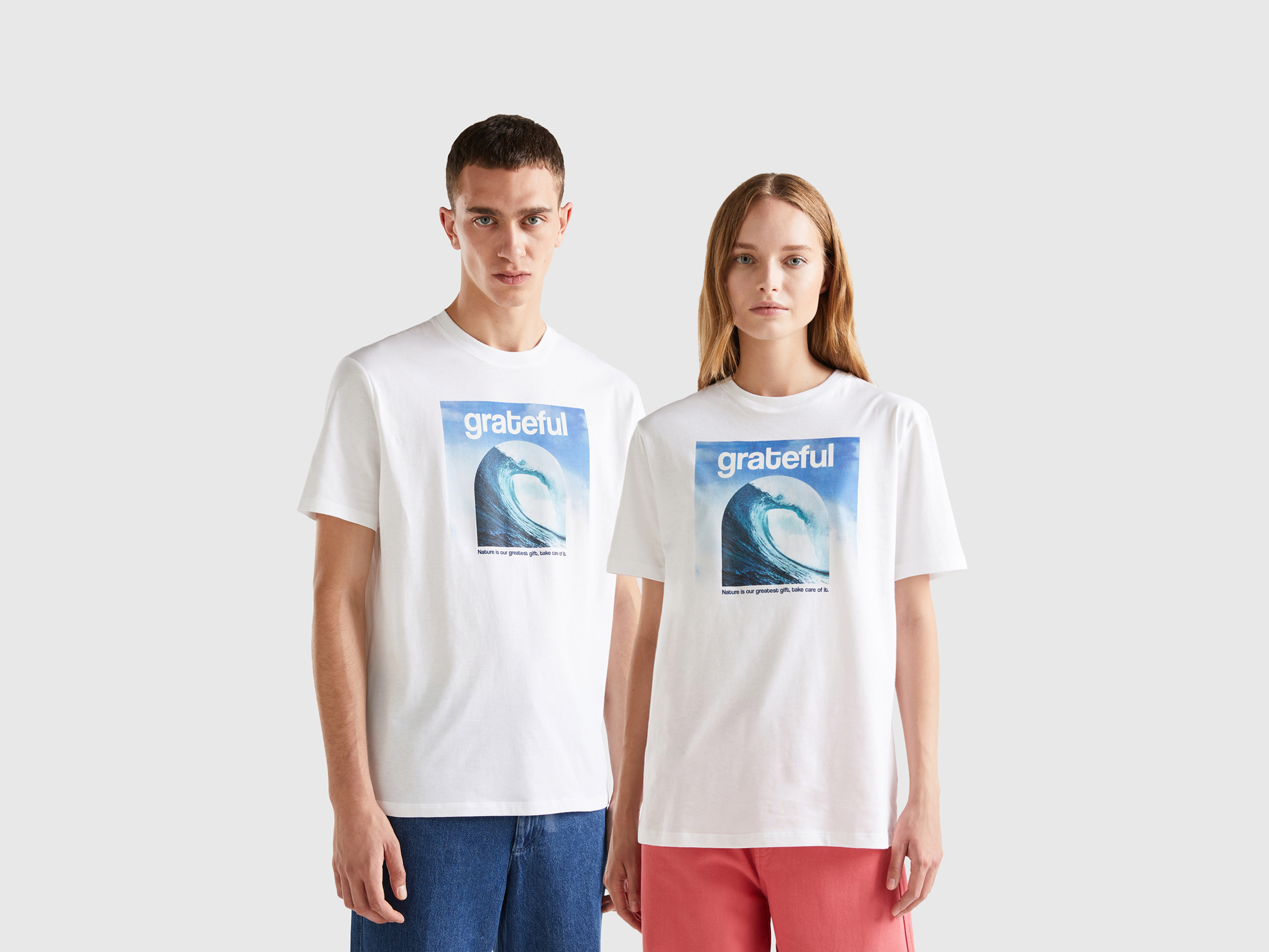 Benetton, T-shirt In Pure Organic Cotton, size XXL, White, Women