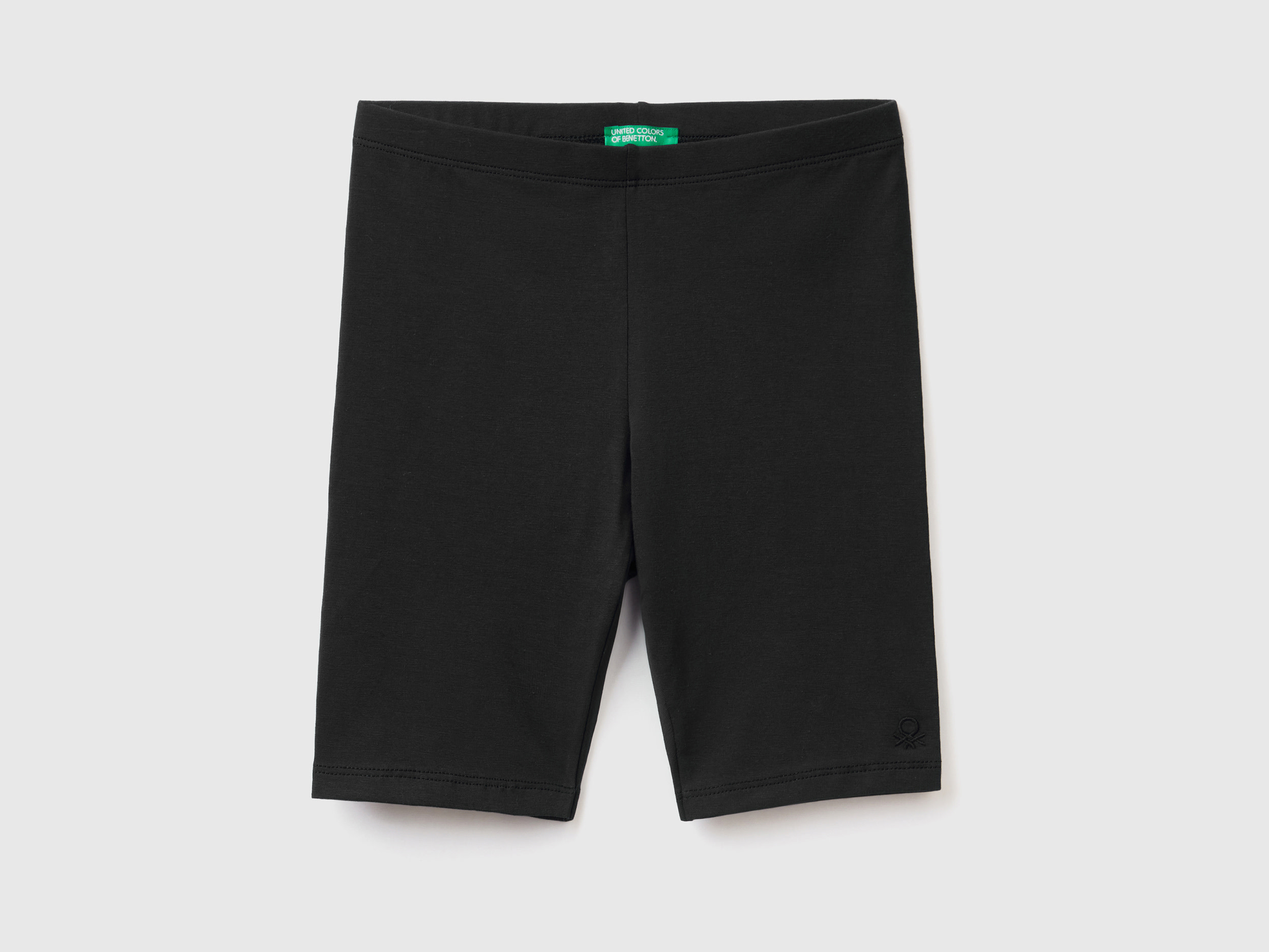 Benetton, Short Leggings In Stretch Cotton, size 3XL, Black, Kids