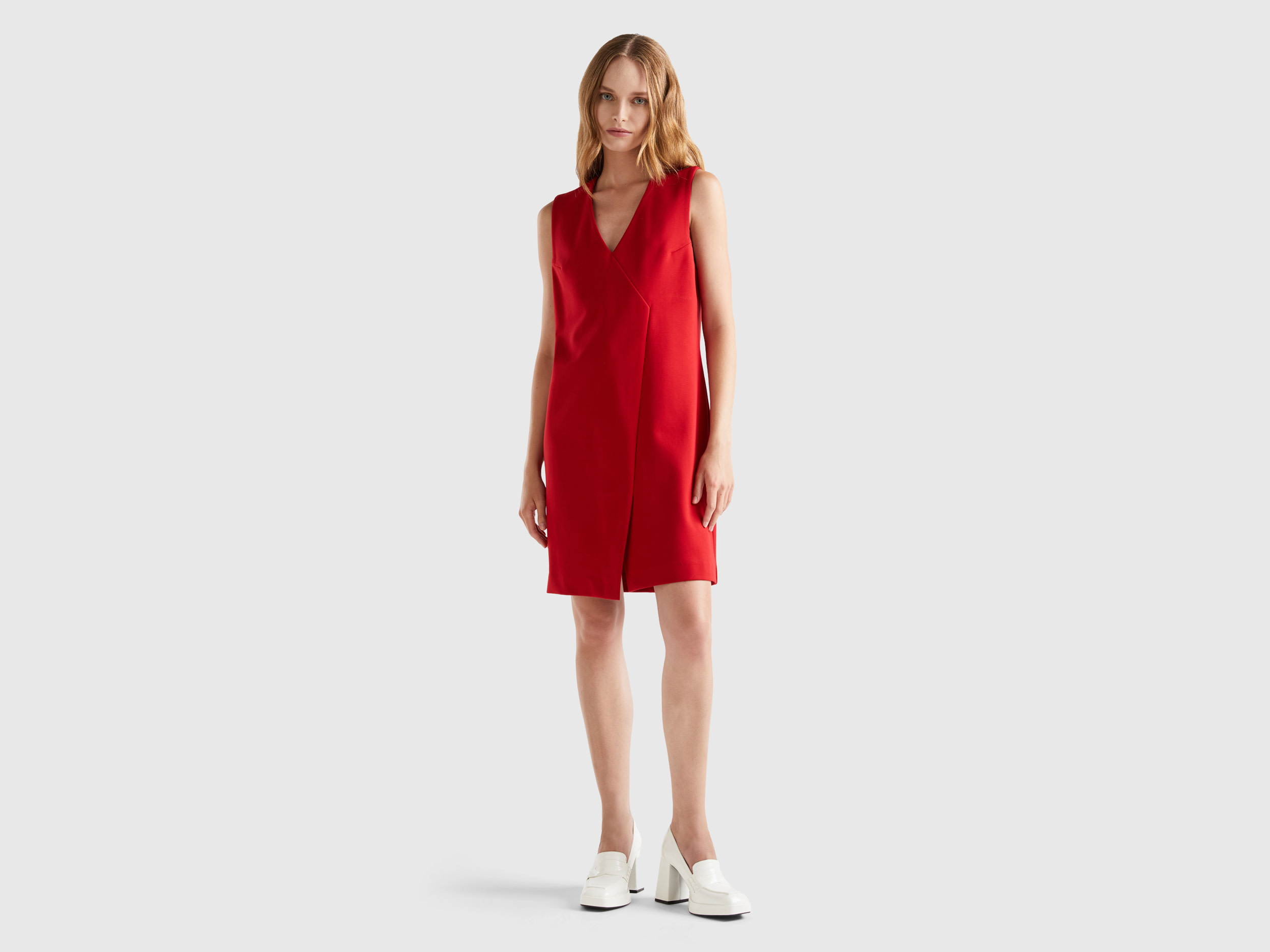 Benetton, Wrap Dress, size S, Red, Women
